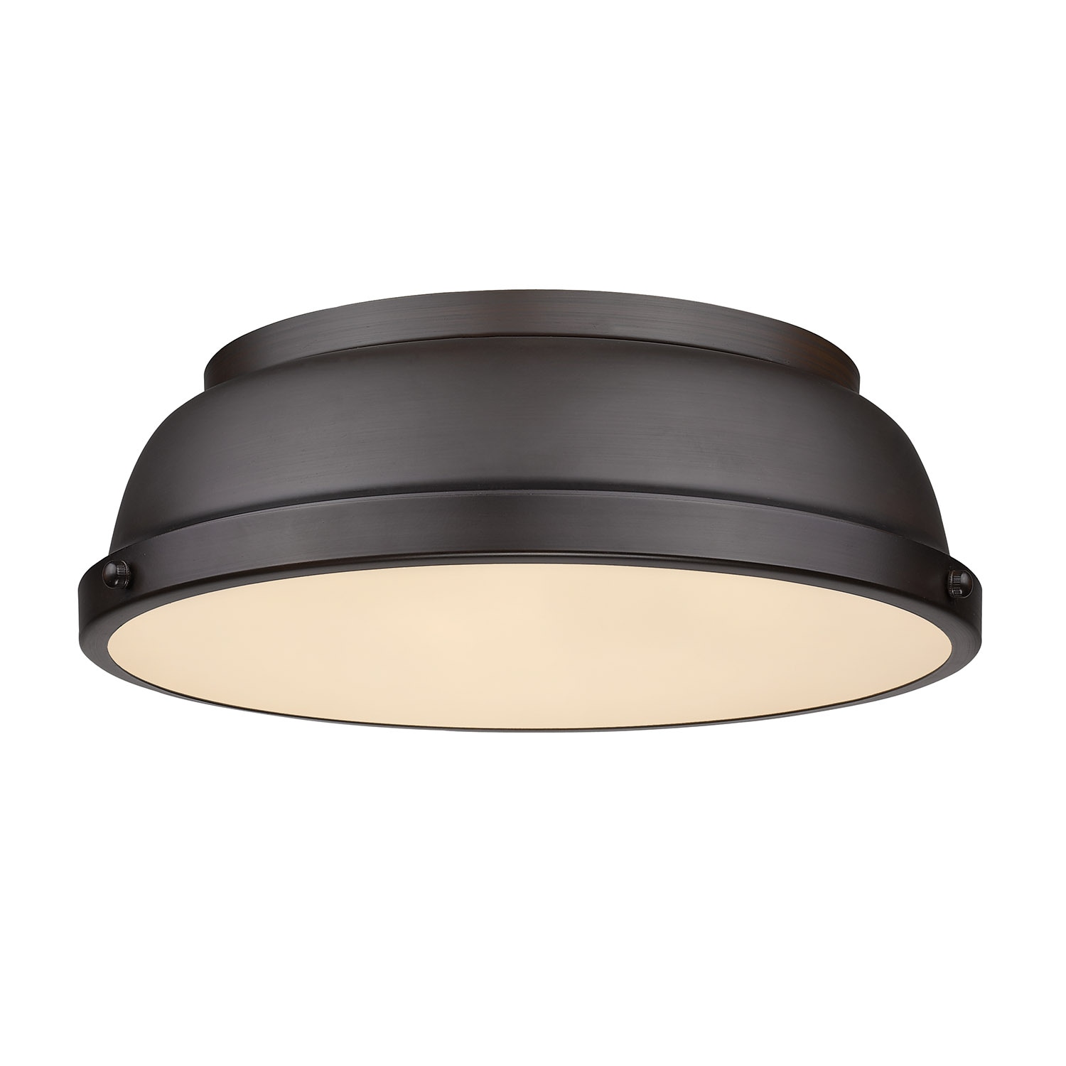 Golden Lighting 3602-14 RBZ-RBZ Duncan 2-Light 14-in Oil Rubbed Bronze Flush Mount Light