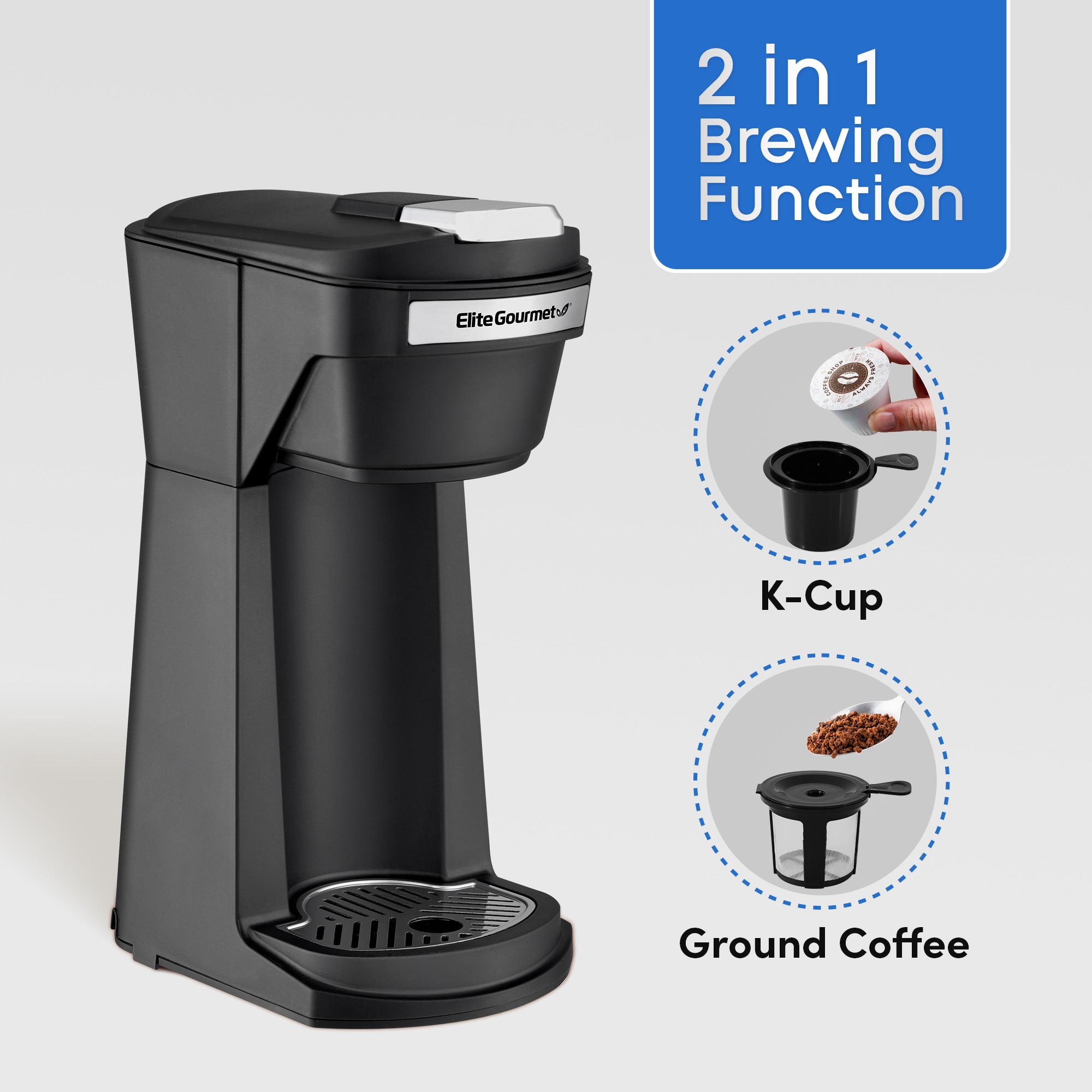 Elite Gourmet Automatic Brew & Drip Coffee Maker, with Pause N
