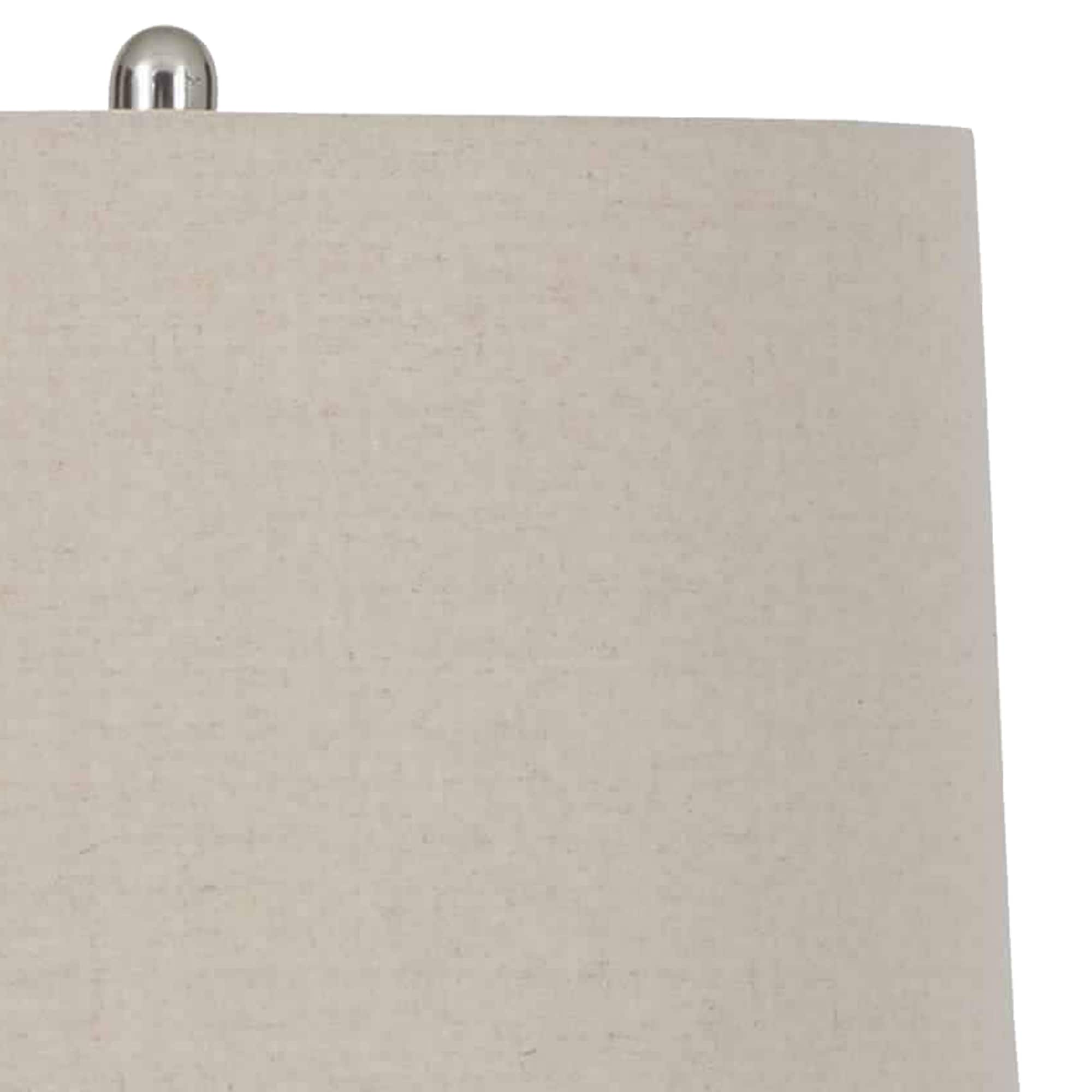 Beige Ceramic Table Lamp with Natural Shade and 3-Way Switch