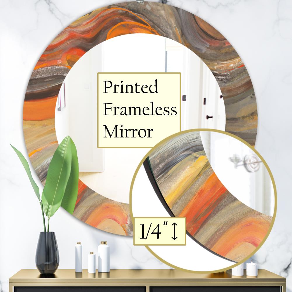 Designart 24-in W x 24-in H Round Gold Polished Wall Mirror at Lowes.com