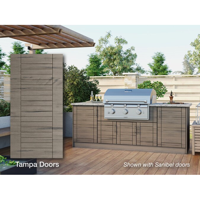 Weatherstrong Tampa 3 Piece 90 In W X 27 In D X 34 5 In H Outdoor Kitchen Set Burners In The Modular Outdoor Kitchens Department At Lowes Com
