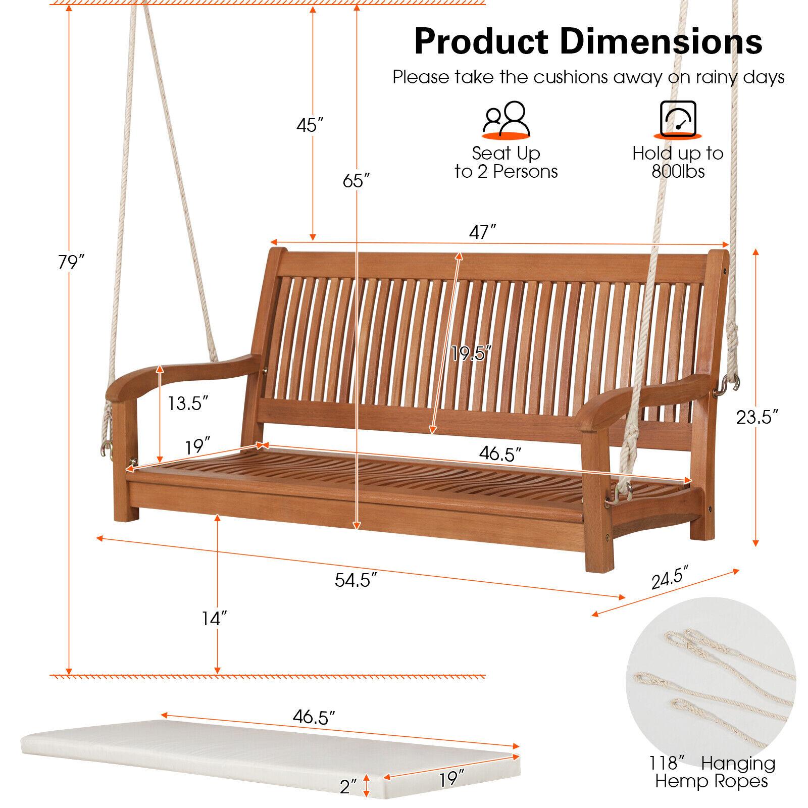 Standard porch outlet swing size