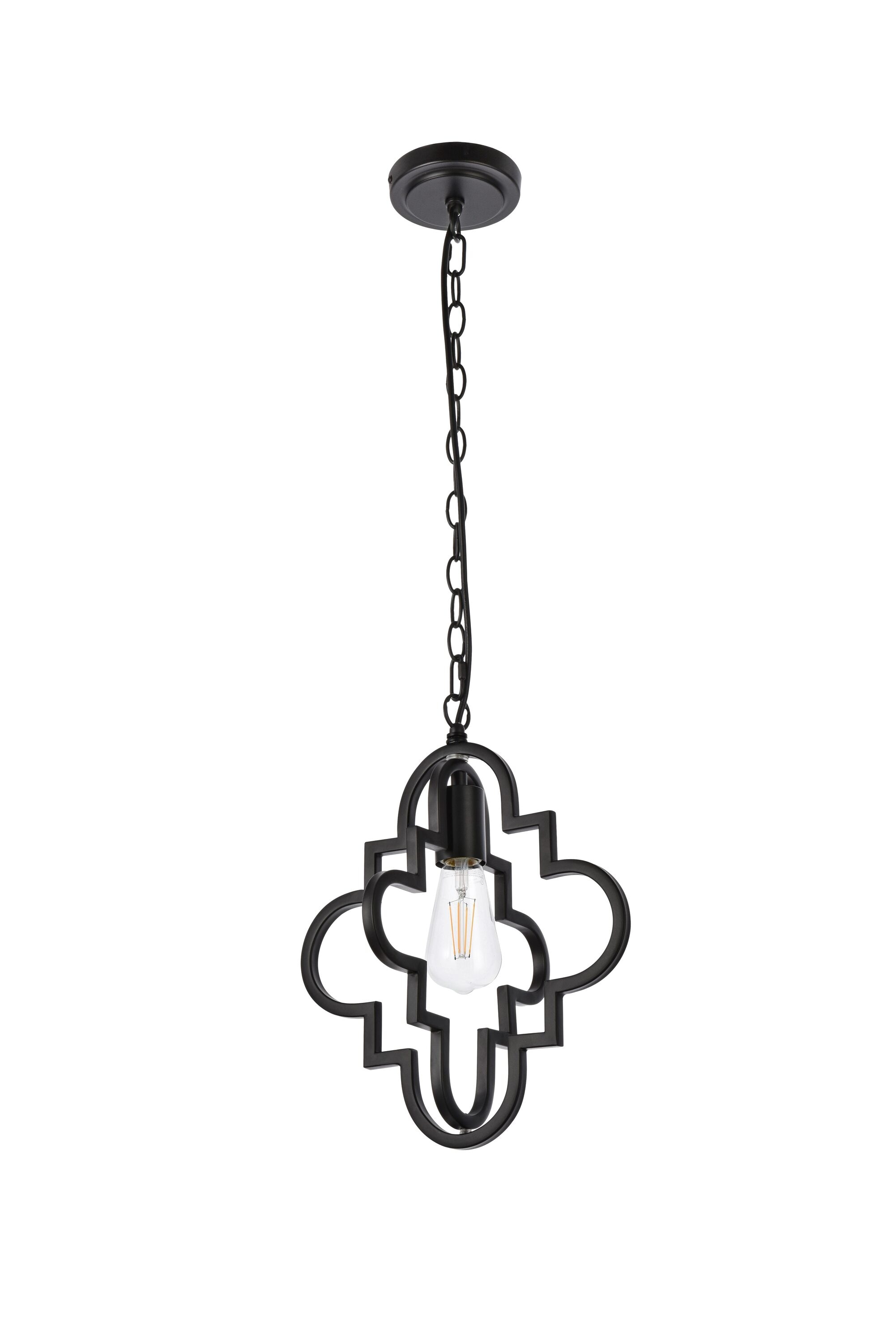Elegant Black Iron Adjustable Pendant Light Fixture