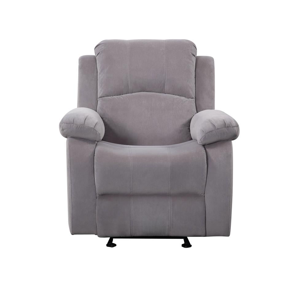 ACME FURNITURE 54452 Rauf Gray Velvet Upholstered Tufted Recliner