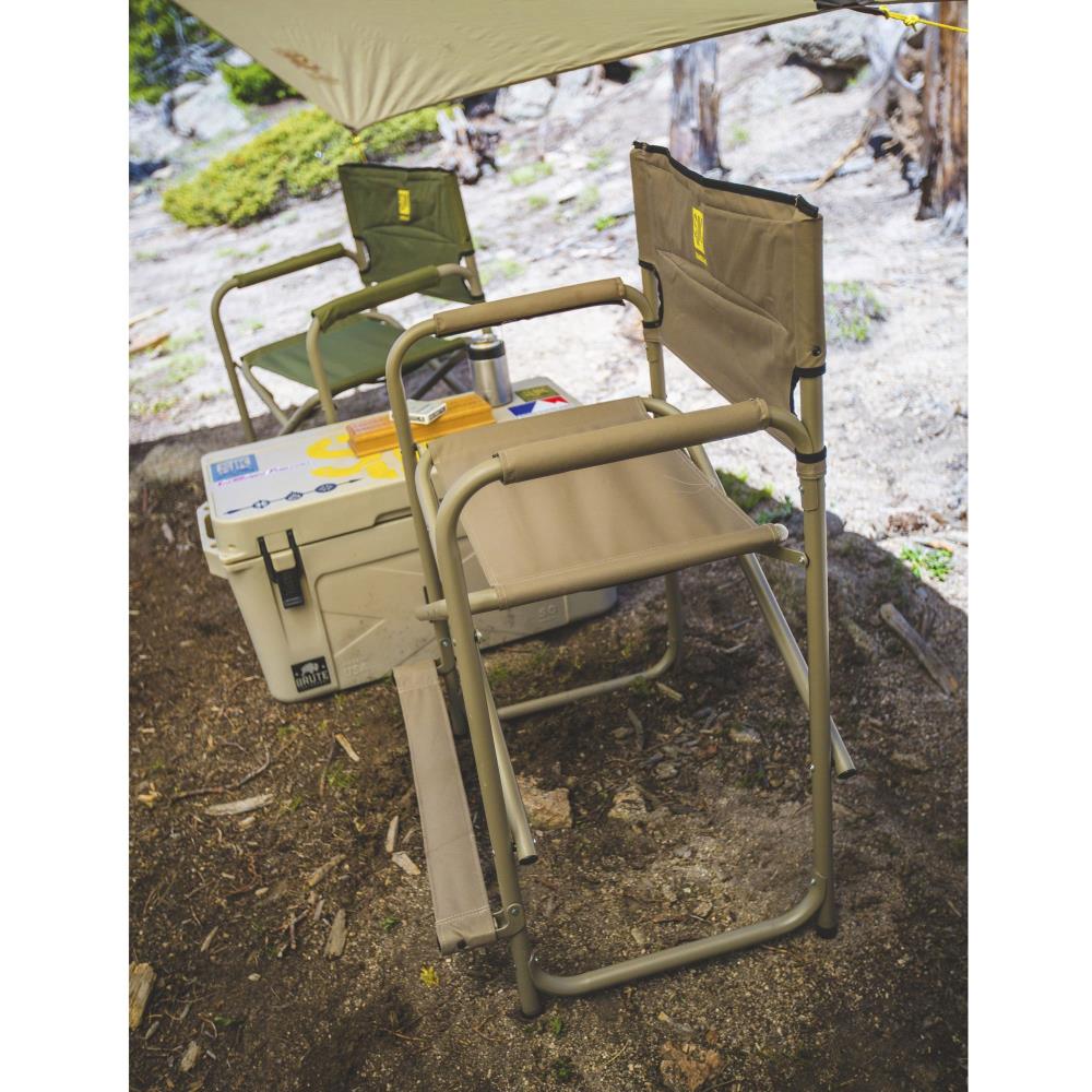 Exxel Outdoors Polyester Grey/Forest Folding Director's Chair (Carrying  Strap/Handle Included) in the Beach & Camping Chairs department at