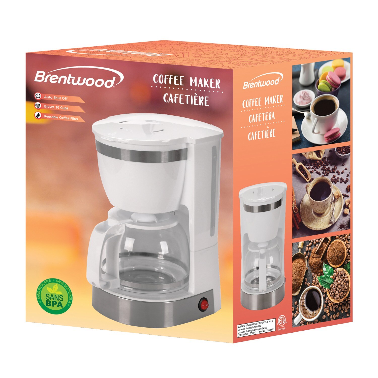 Brentwood Appliances 12-Cup White Residential Drip Coffee Maker in the Coffee  Makers department at