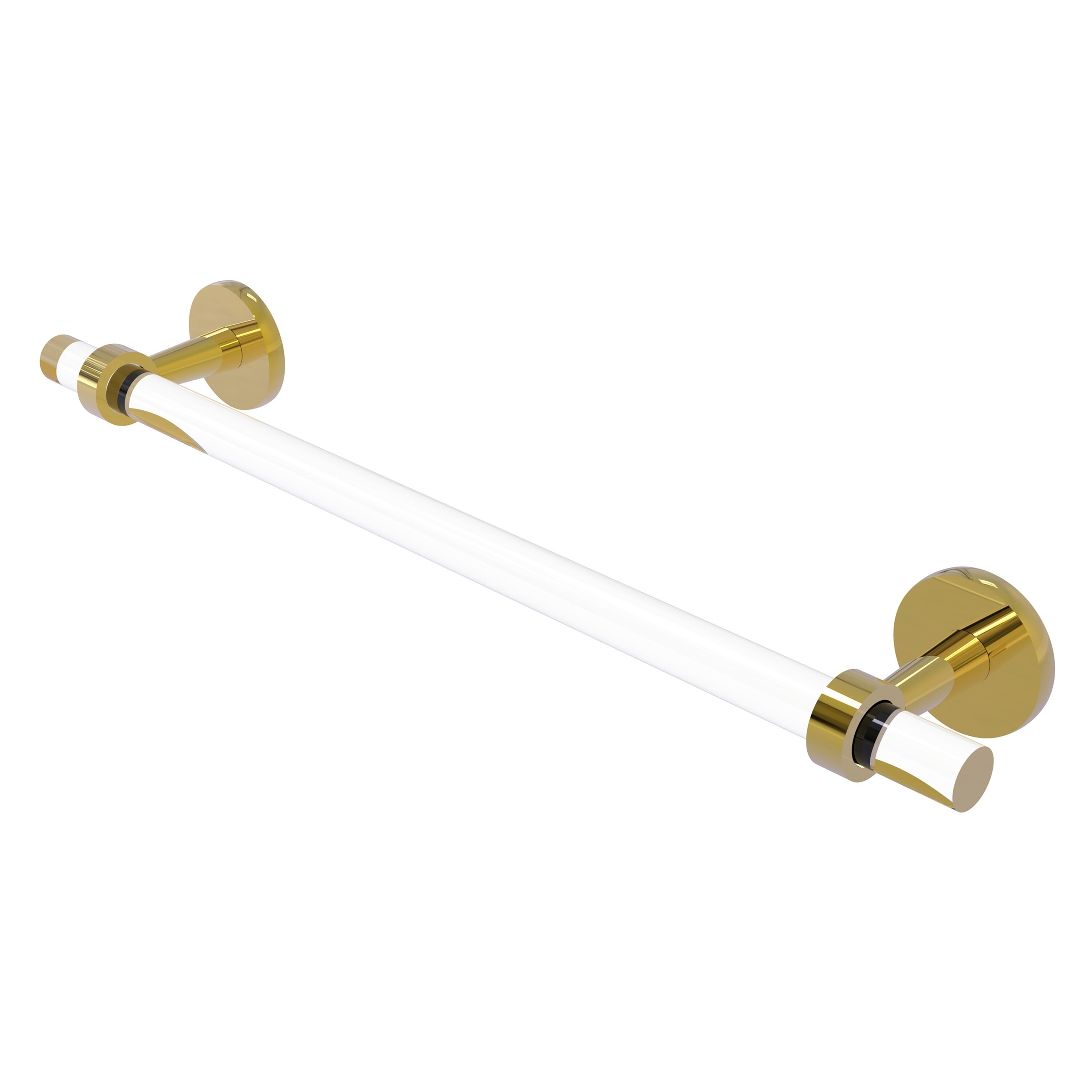 Allied Brass CV-41-18-PB Clearview 18-in Polished Brass Wall mount Single Towel Bar