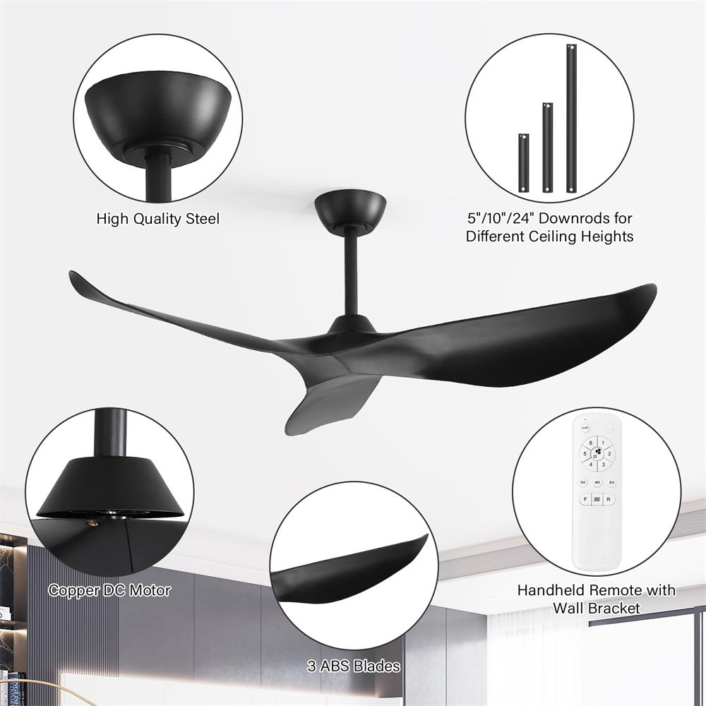 Sofucor LW-38K009-BK-WD Ceiling-Fans - View #5
