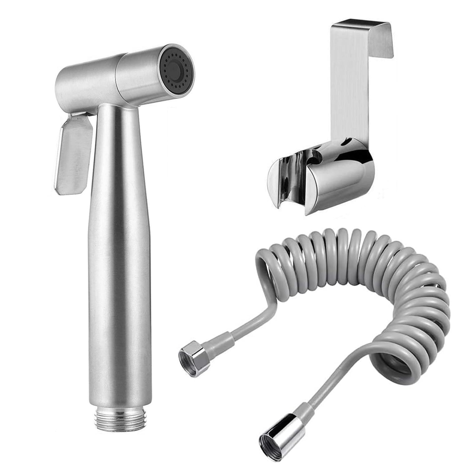 Anqtovp  Pack of 3 Handheld Bidet Sprayer Stainless Steel Toilet Sprayer with Water Tank Hook and 59 Inch Flexible Shower Hose for Hygienic Wash