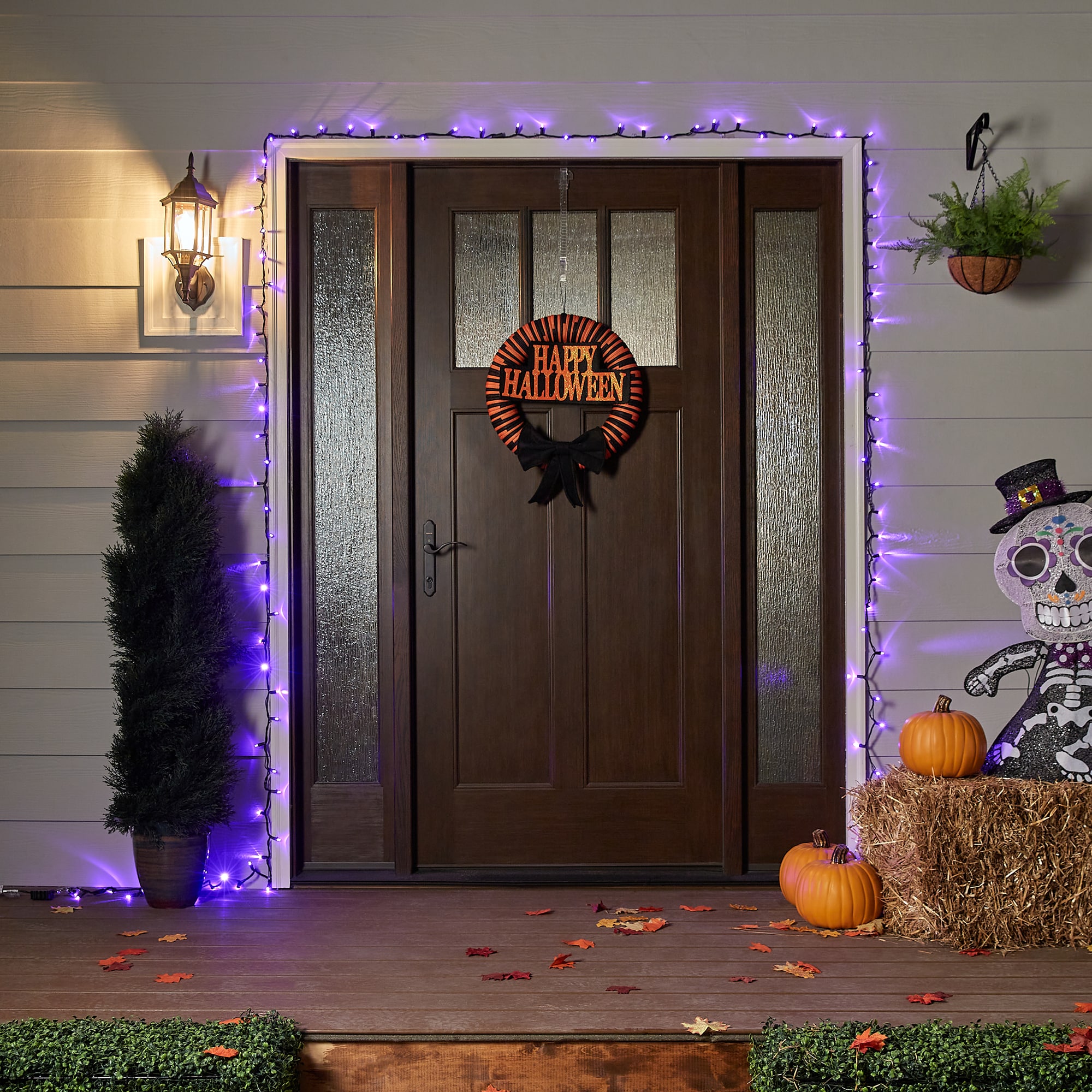 Haunted Living Halloween light set 100-Count 24.8-ft Multi-function LED ...