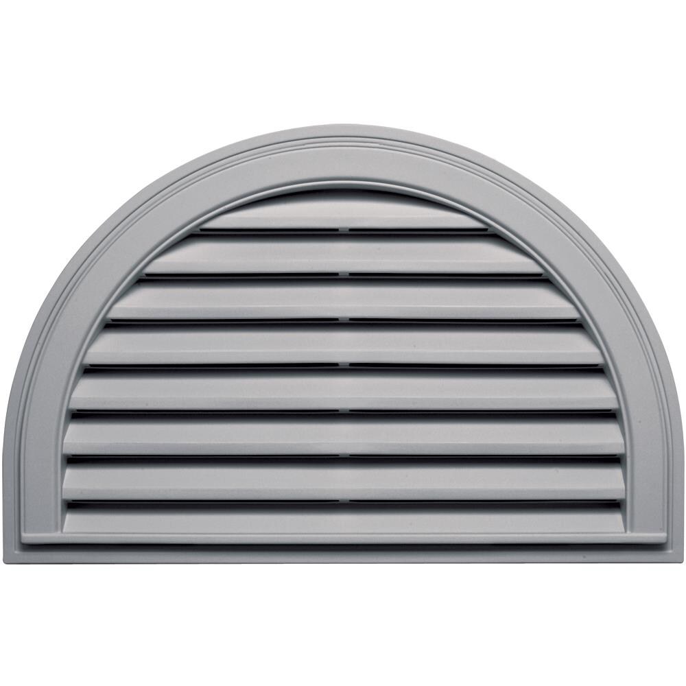 Builders Edge 120023422016 34-in x 22-in Gray Half round Vinyl Gable Louver Vent