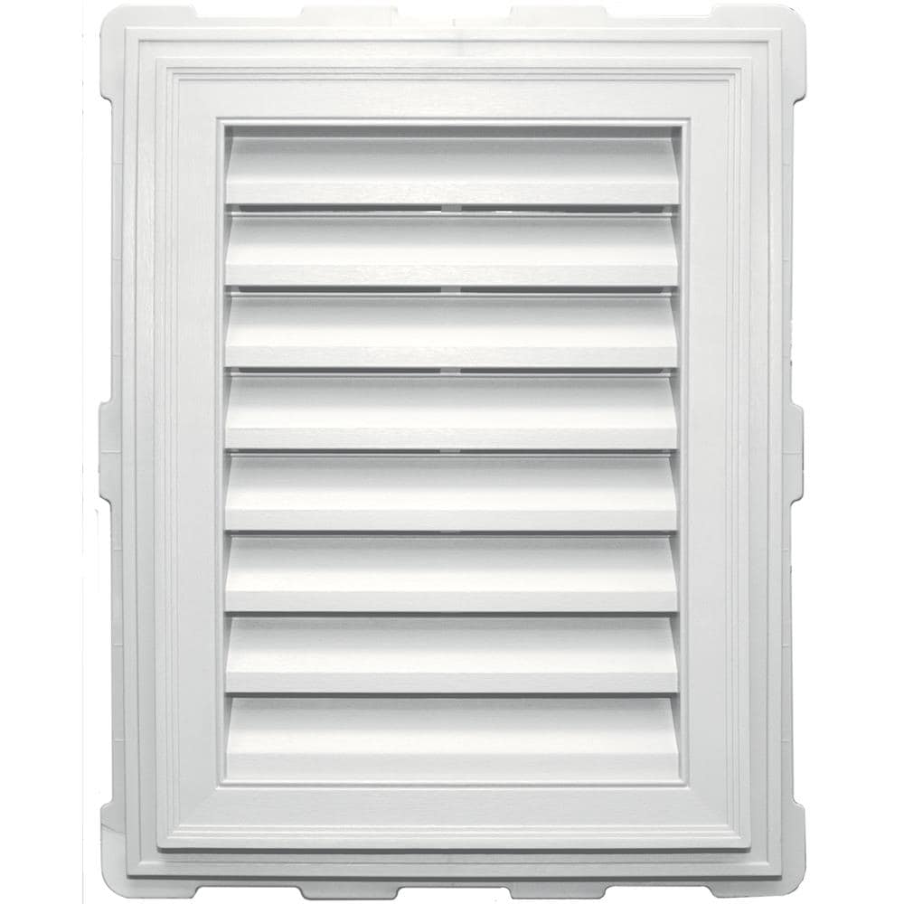 Builders Edge 18 In X 24 In White Rectangle Vinyl Gable Louver Vent In   01450948 