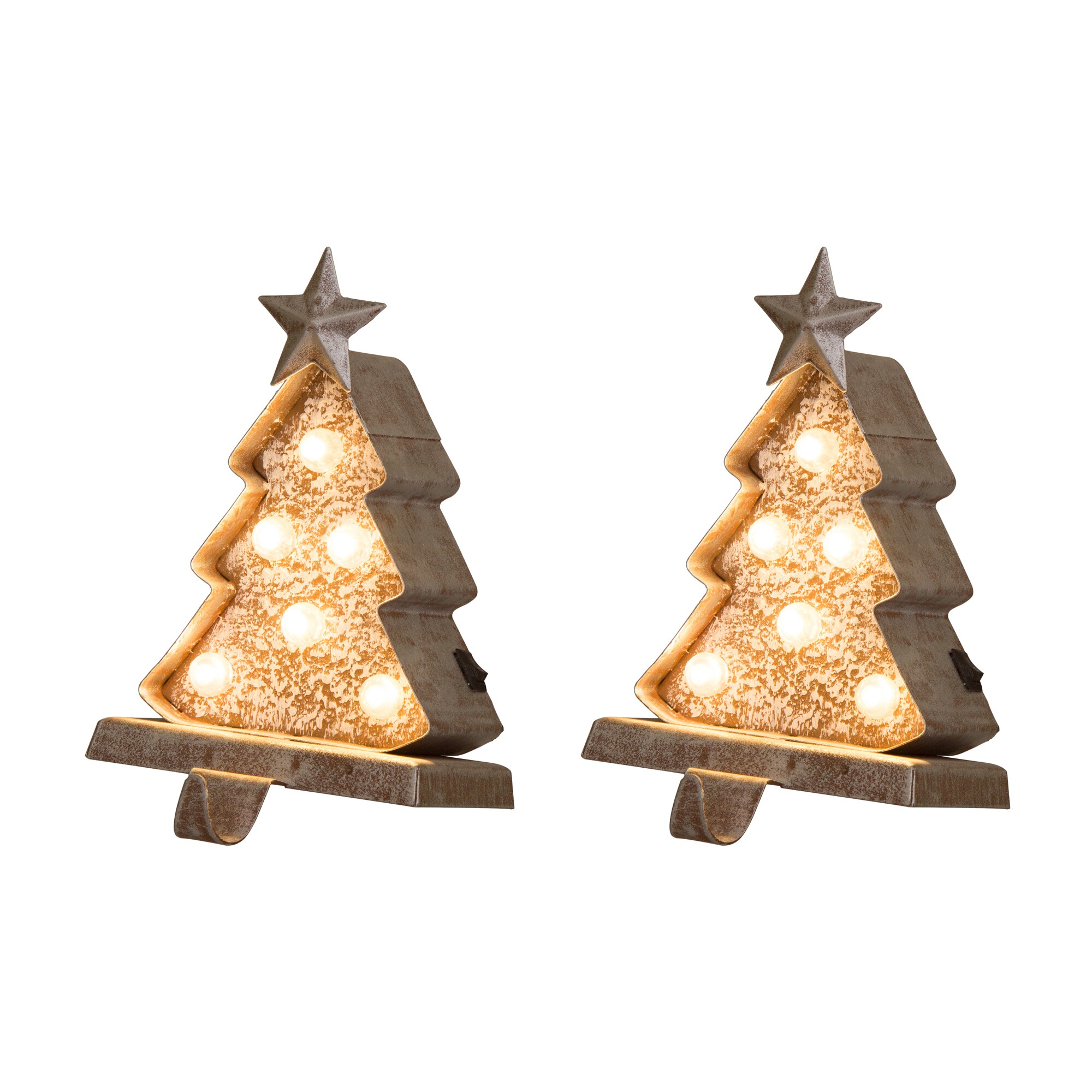 Glitzhome 2-Pack Decorative Metal Stocking Holder in the Christmas