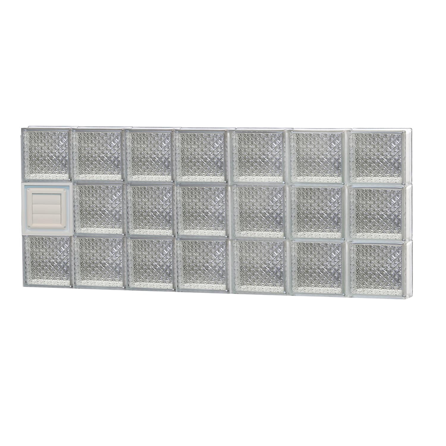 REDI2SET D4218DP Diamond Glass 40-1/4-in x 17-1/4-in Frameless Replacement Dryer vent Glass Block Window