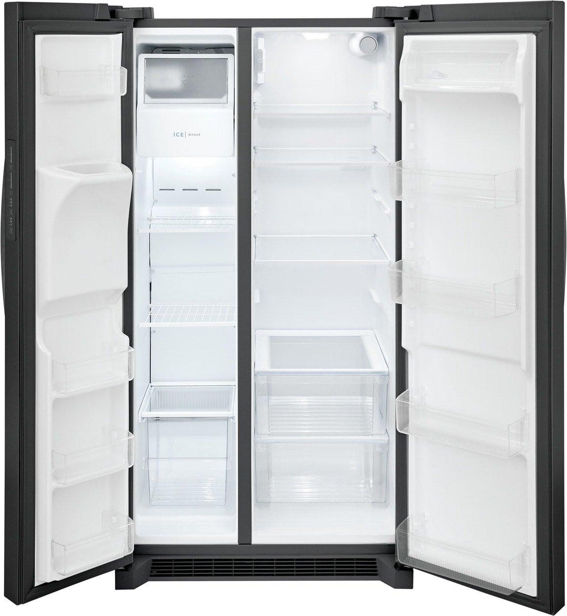 Frigidaire 25.6-cu ft Side-by-Side Refrigerator with Ice Maker (Fingerprint  Resistant Stainless Steel) ENERGY STAR in the Side-by-Side Refrigerators  department at