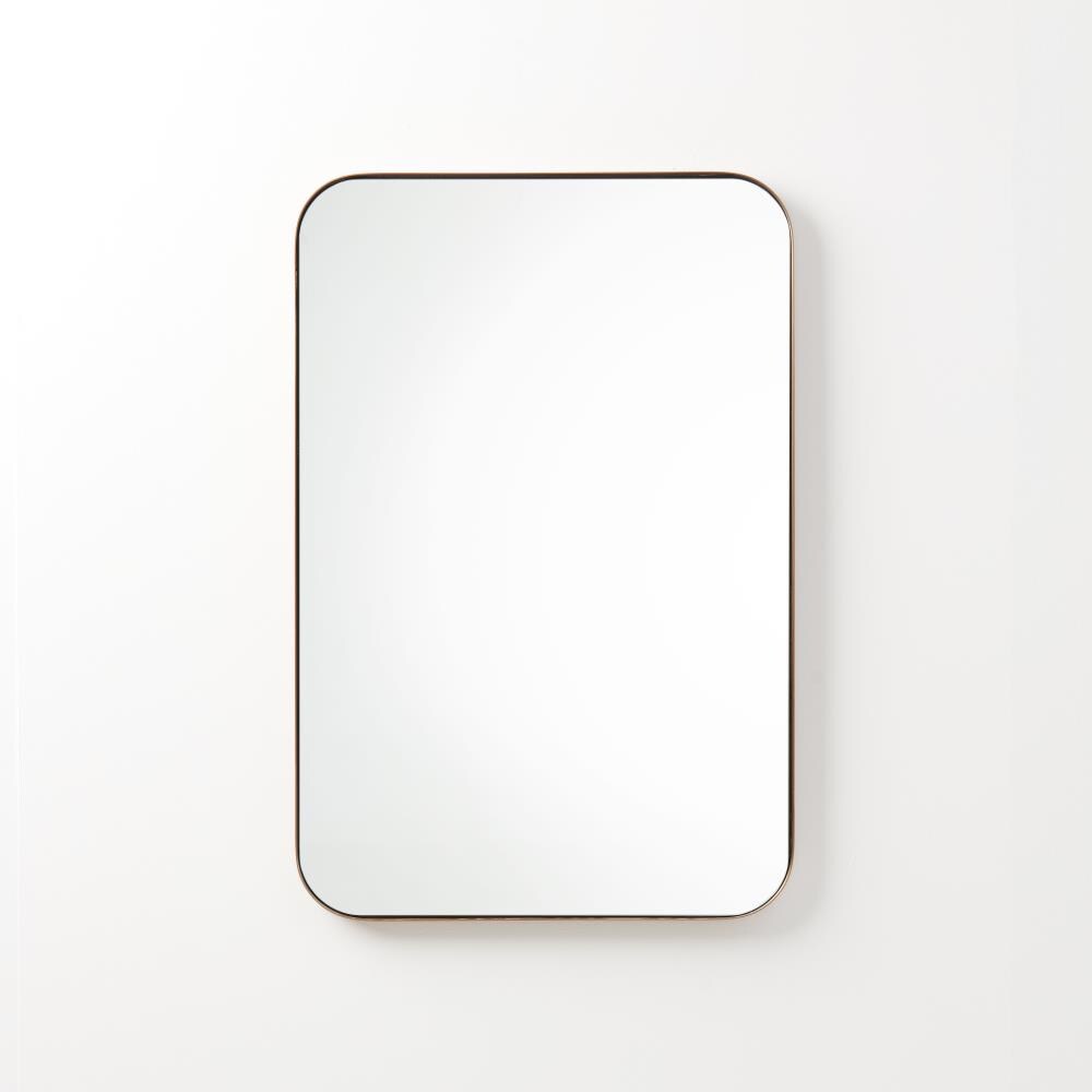 Better Bevel 20-in x 30-in Antique Brass Bathroom Vanity Mirror at ...