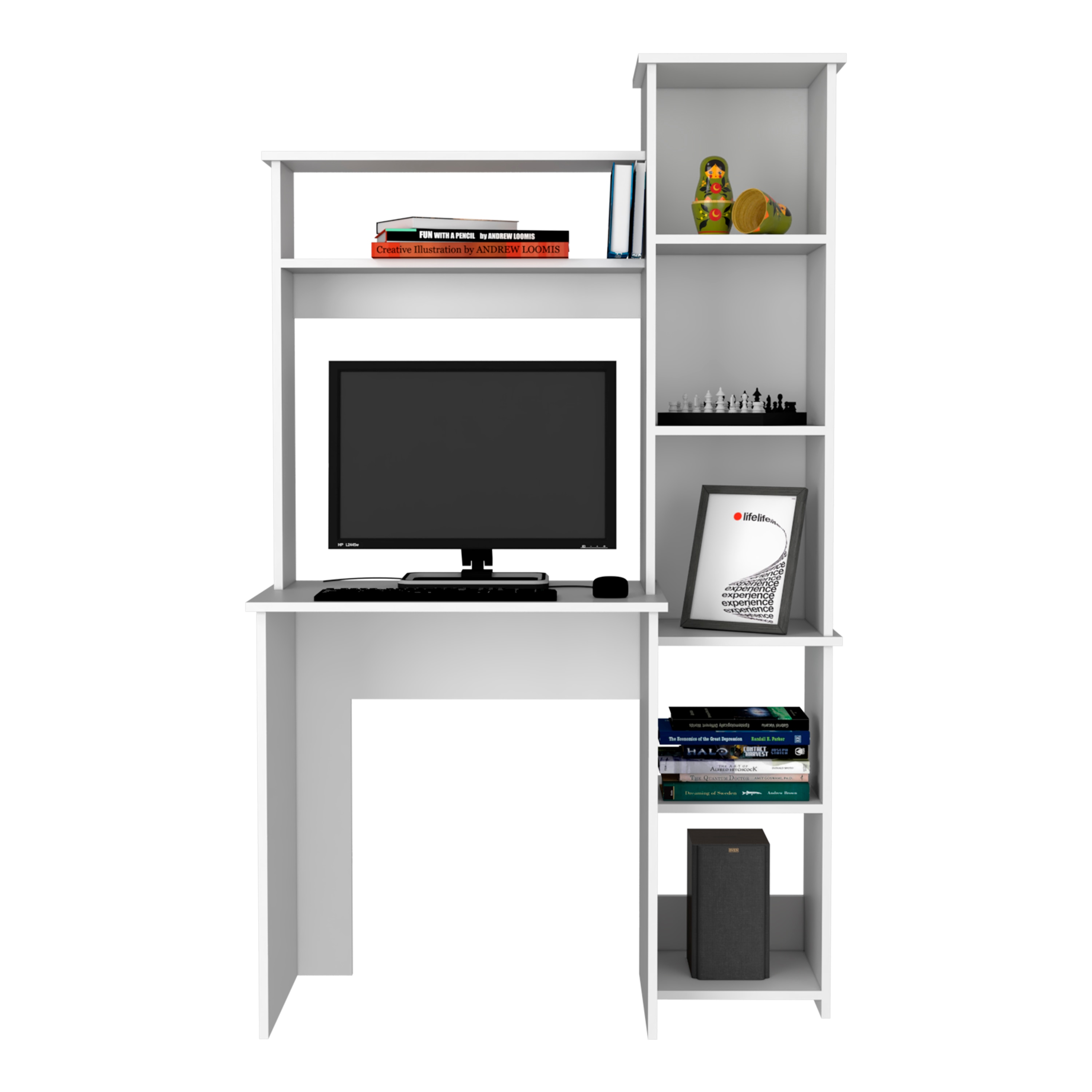 Siavonce 24.6-in White Modern/Contemporary Computer Desk XH32897 at ...