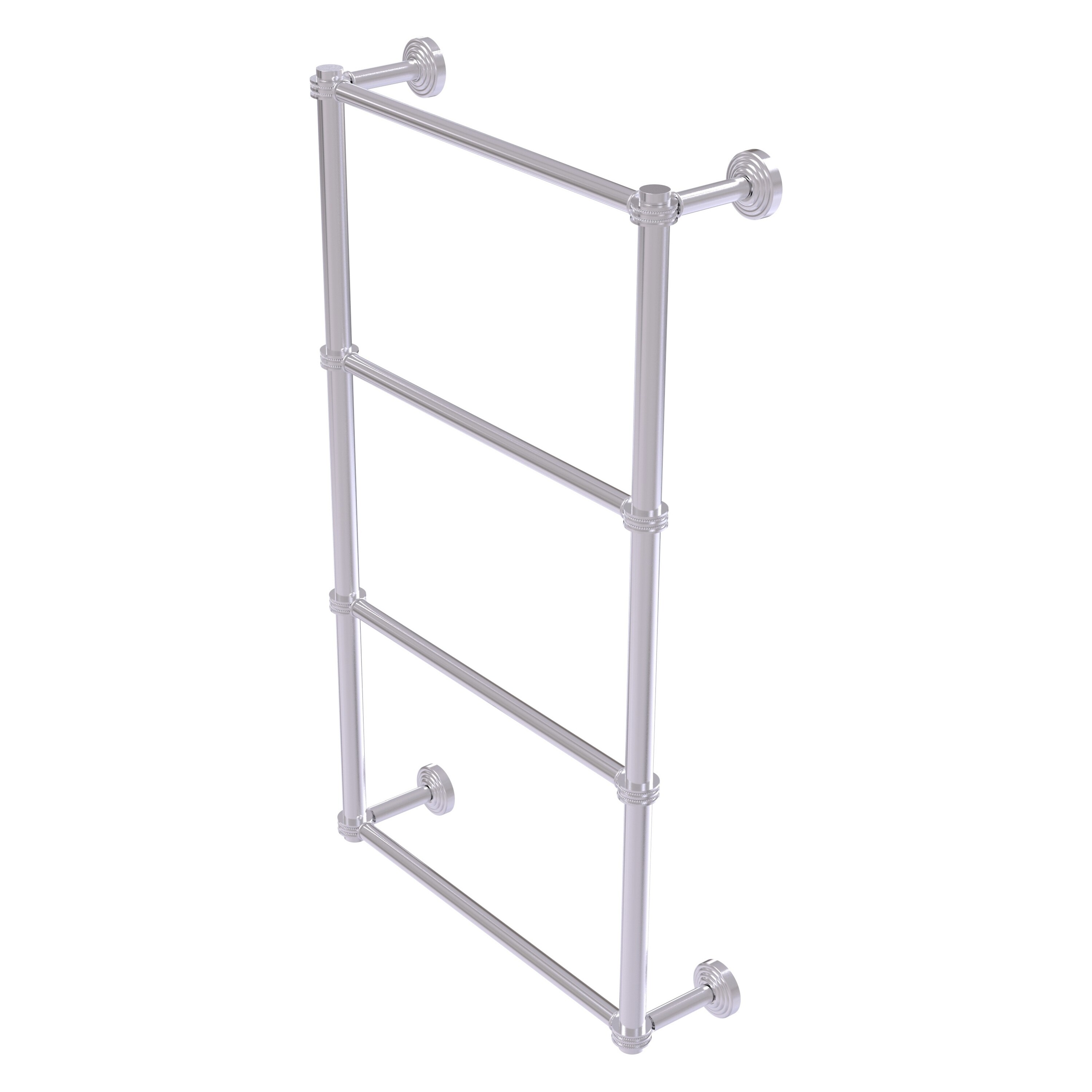 Allied Brass WP-28D-36-SCH Waverly Place 36-in double Satin Chrome Wall mount 4-tier Towel Bar