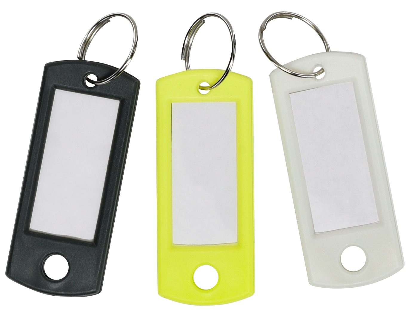 KeySmart Key Tags with labels - 3 Durable, Felixible & Lightweight Plastic  Key Chain Tags with Identification Window and Easy Paper Insert Slot for