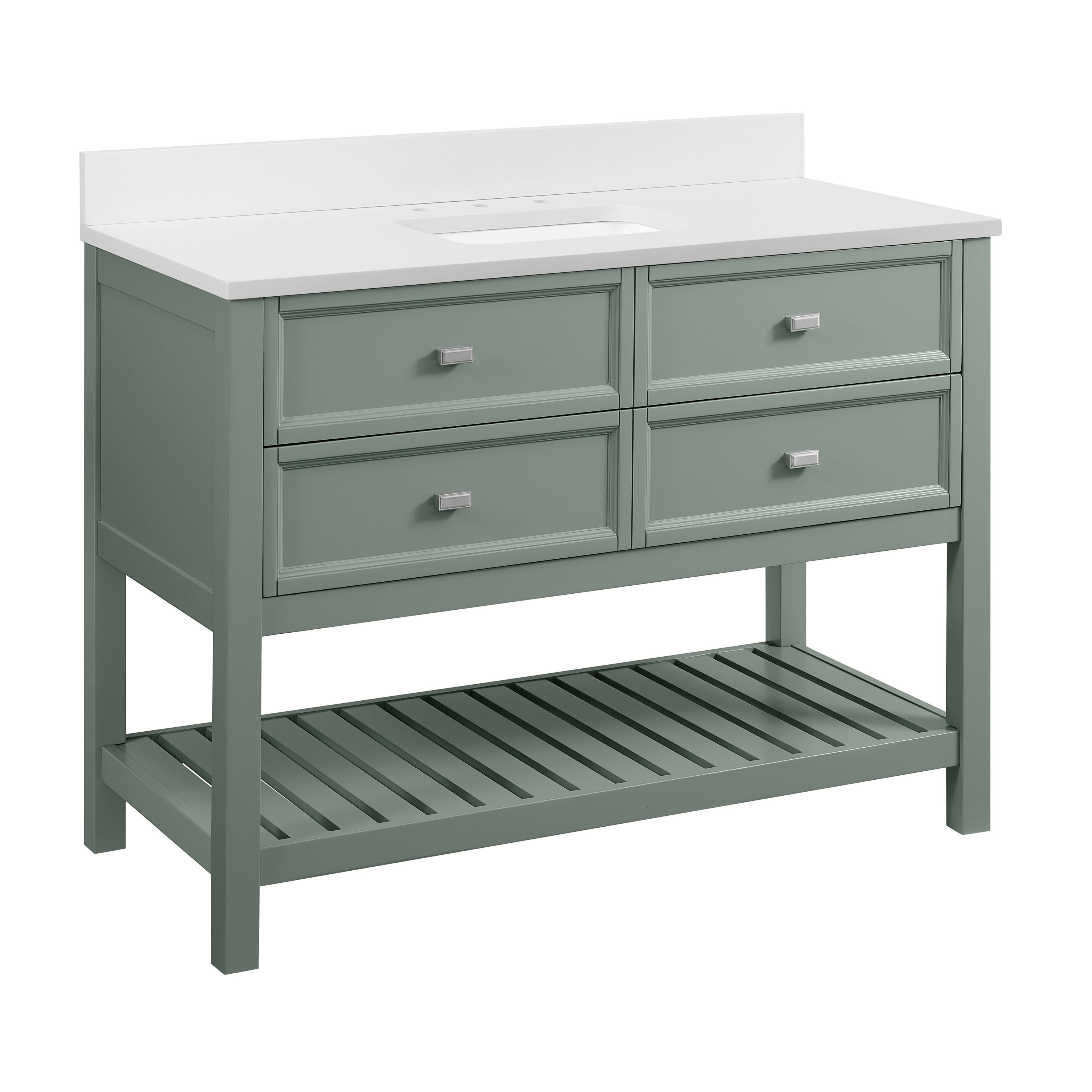 allen + roth Canterbury 48-in Sea Green Undermount Single Sink Bathroom ...