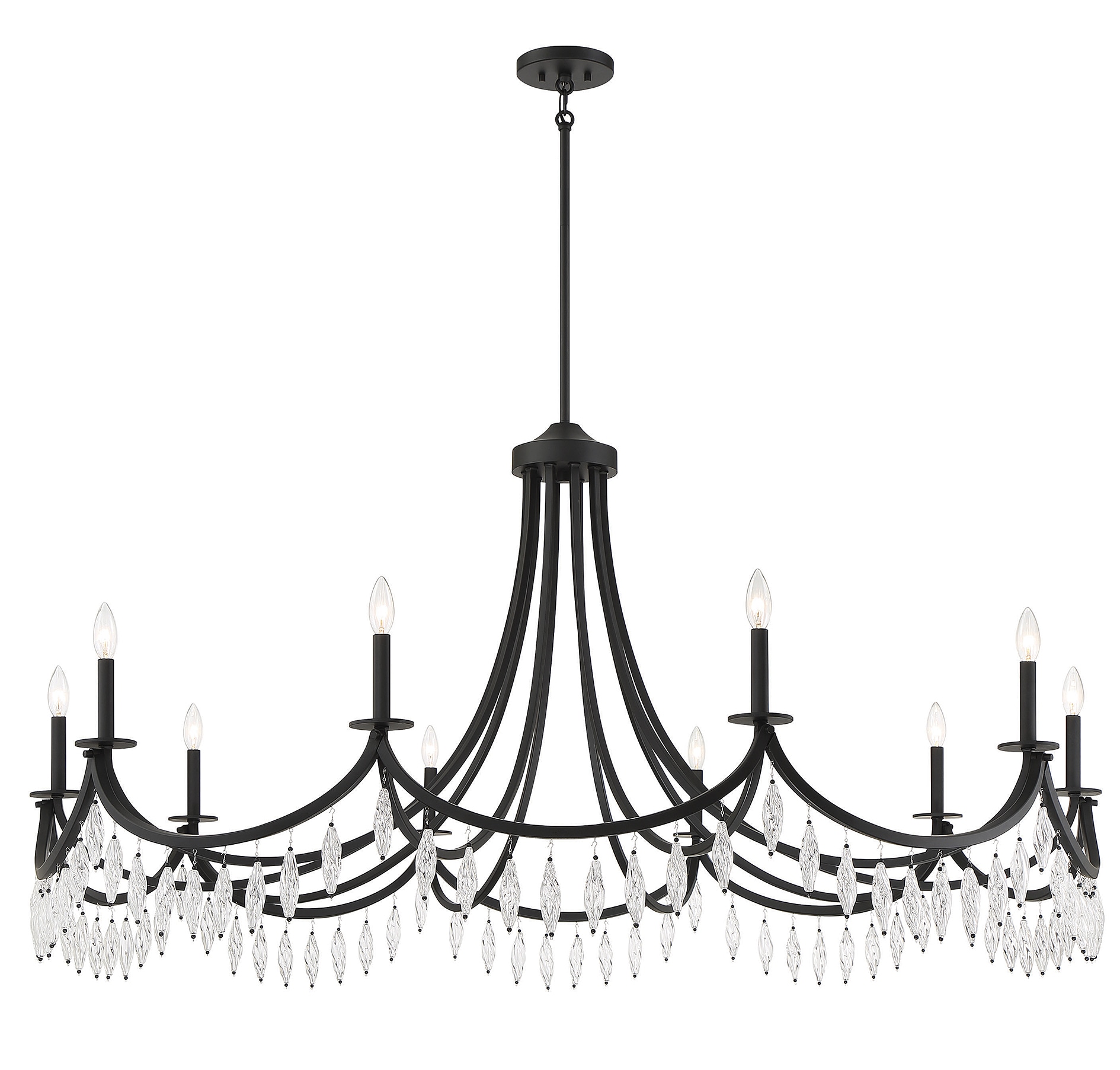 Kameron Matte Black 10-Light Crystal Chandelier