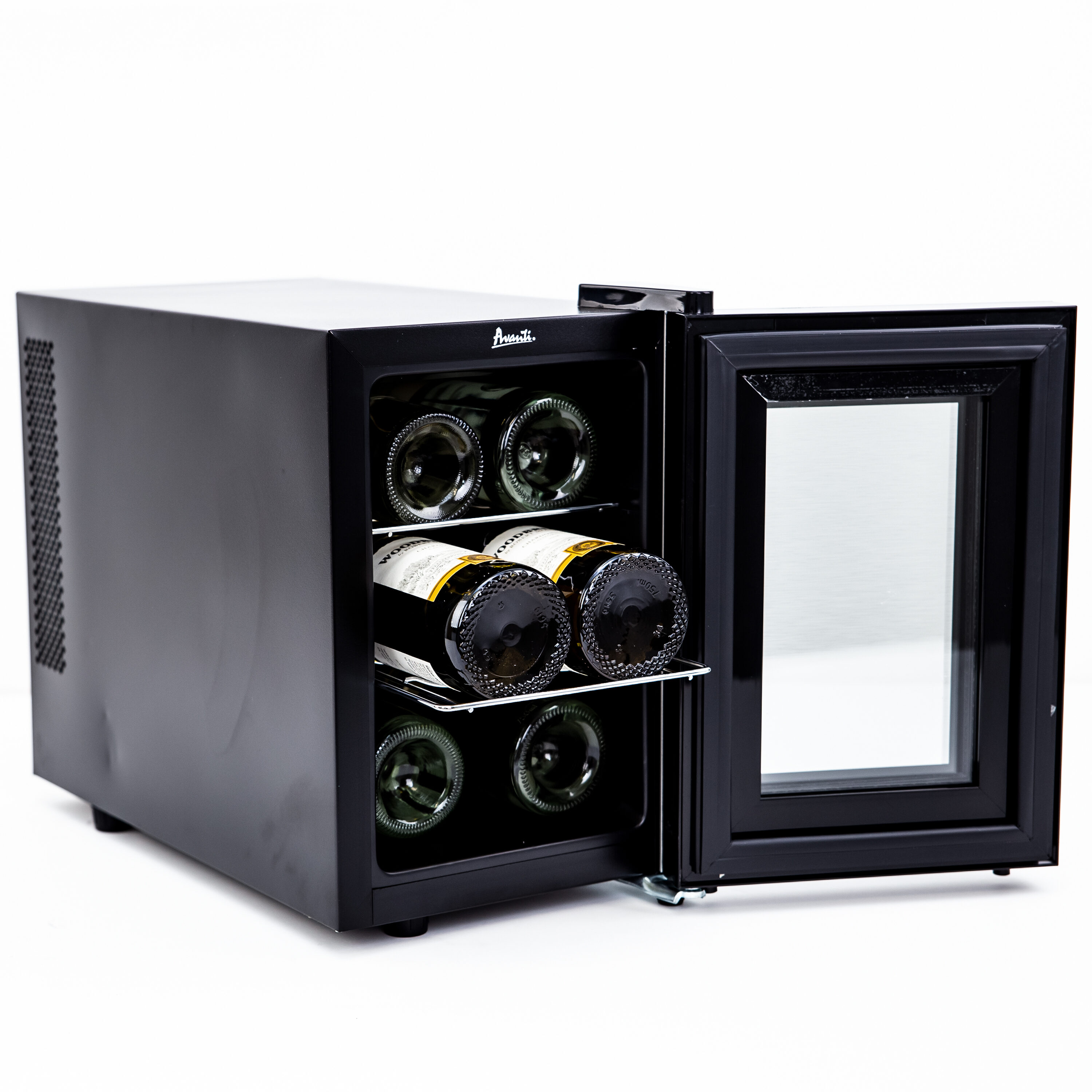 Avanti 9.75-in W 6-Bottles Brushed Metal Freestanding Indoor Wine ...