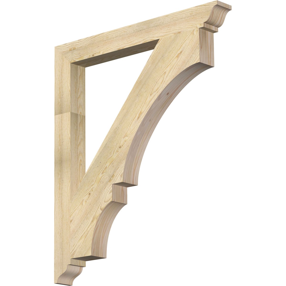 Ekena Millwork BKT04X38X44BOA01RDF Balboa traditional rough sawn 4-in x 38-in x 44-in Douglas fir Brown Wood Standard bracket