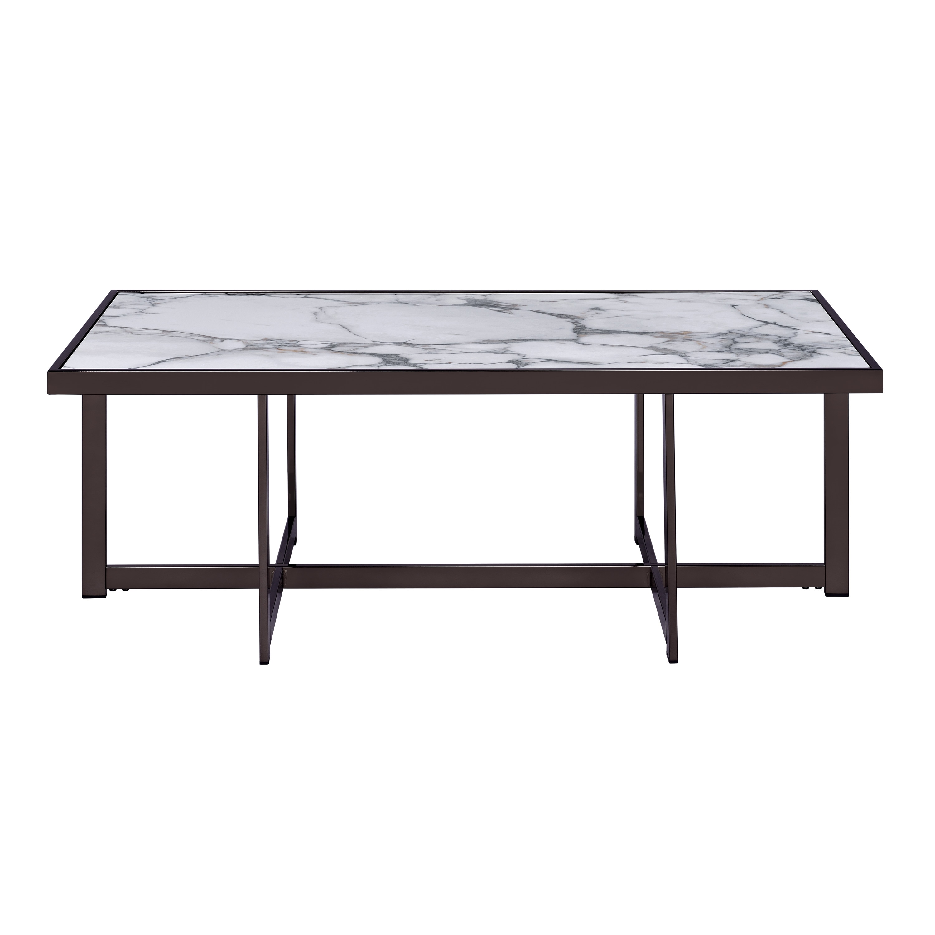 Steve Silver KY200WC Kayley Gray and White Faux marble Casual Coffee Table