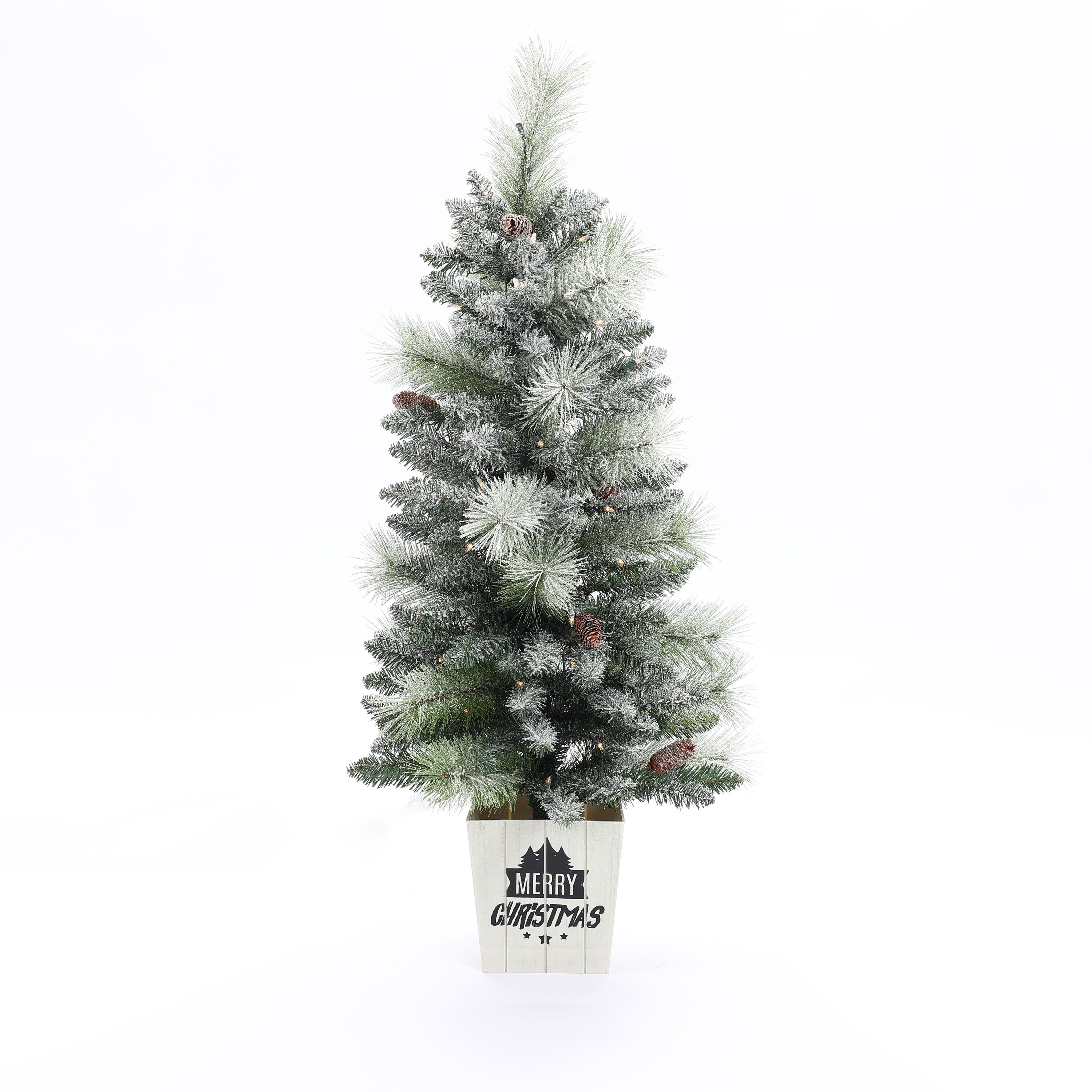 Flocked Realistic Pine and Pampas Christmas Tree 600 LED Constant