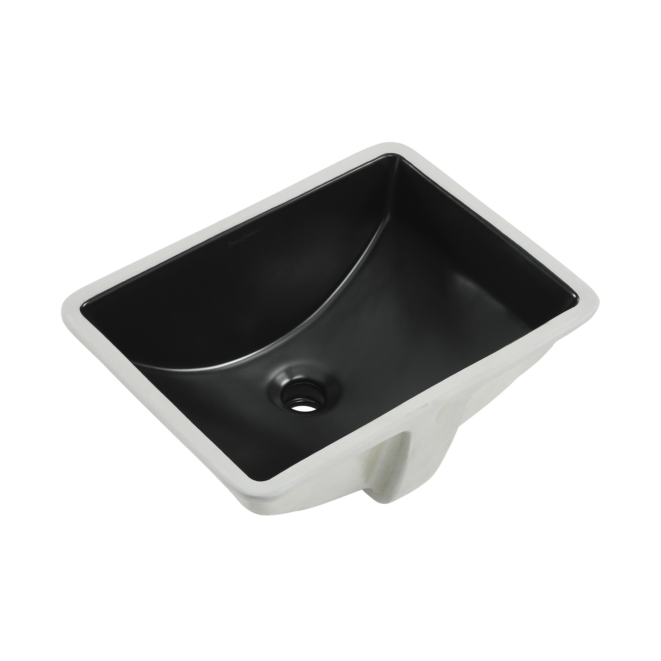 Swiss Madison SM-25-KUNNS03BK Nantes Ceramic Undermount Rectangular Modern Matte Black Bathroom Sink ( 20-Inches x 15-Inches )
