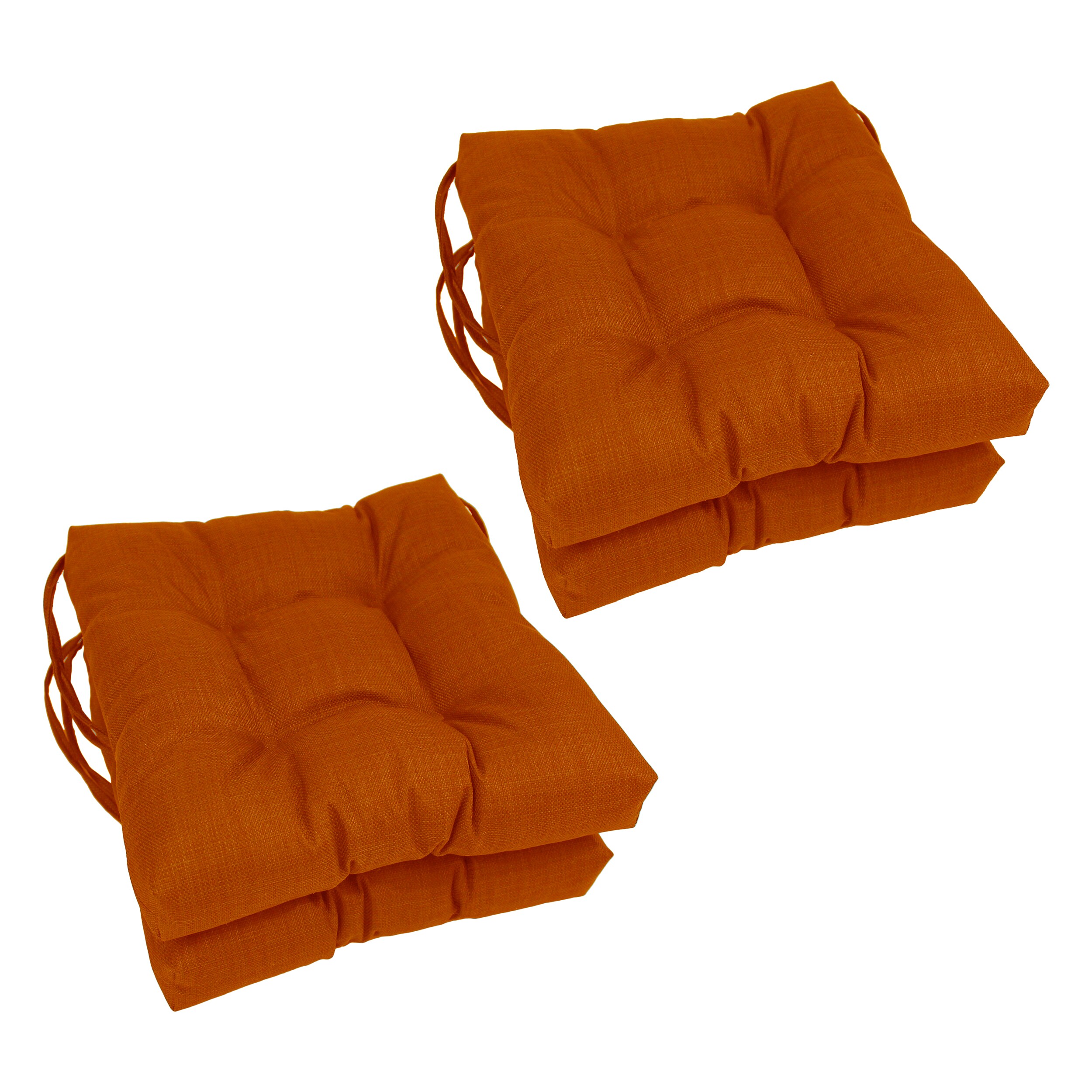 Blazing Needles 16-in x 16-in 4-Piece Cinnamon Patio Chair Cushion at ...