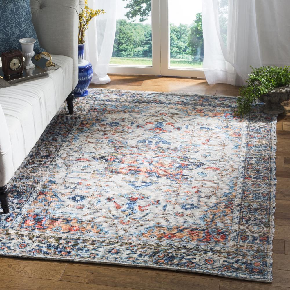 Reversible Handmade Cotton-Synthetic Blend Area Rug, 8' x 10', Gray