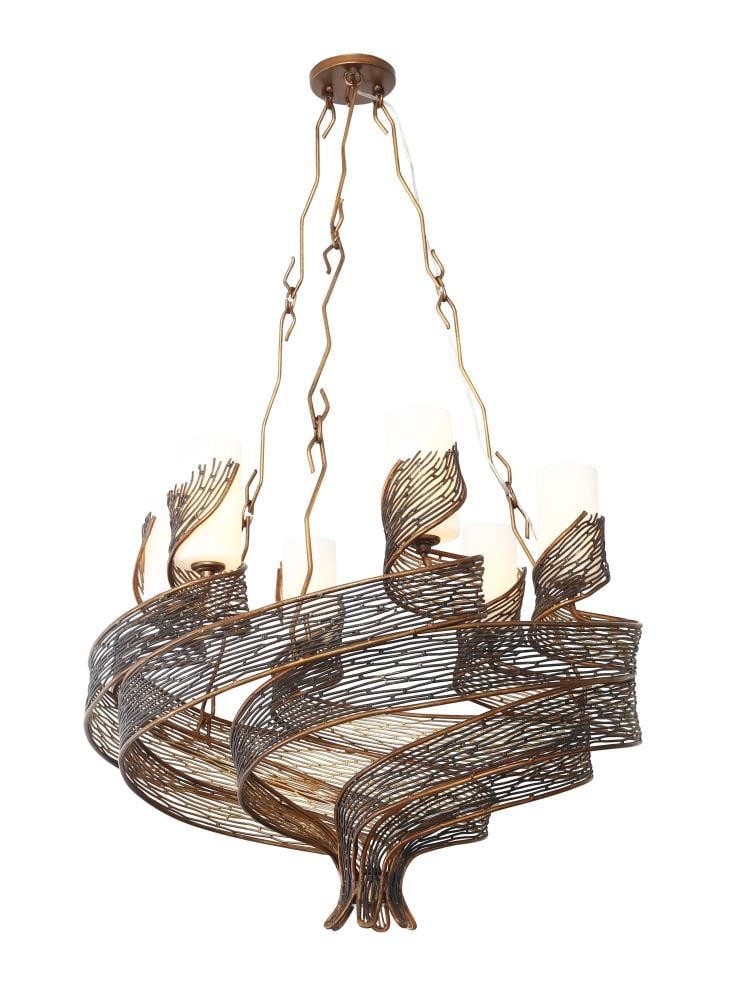 Varaluz 240C06HO Flow 6-Light Hammered Ore Transitional Dry Rated Chandelier