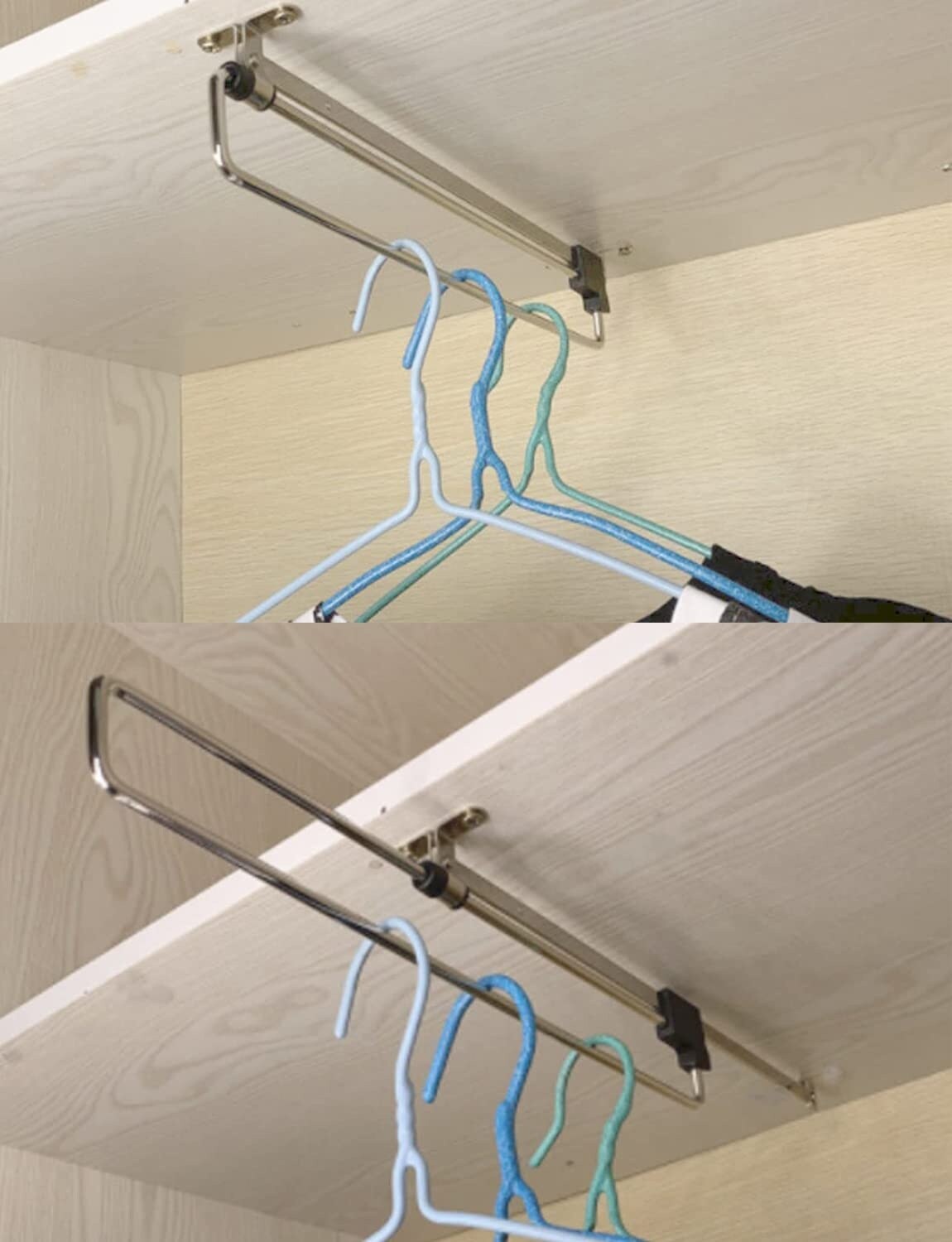 Aoibox 10 in Wall Mount Pull Out Closet Rod with Telescoping Extension ...