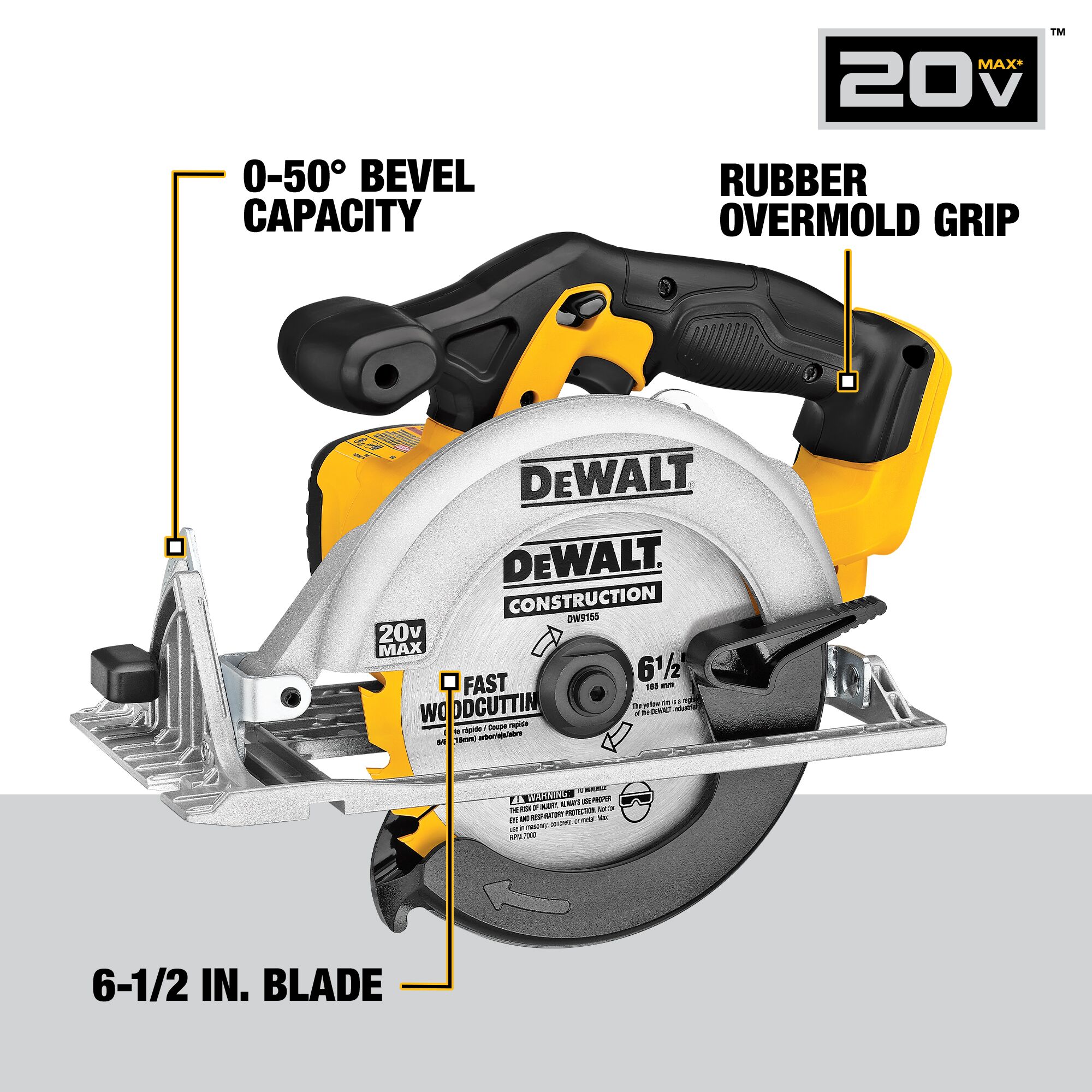 DEWALT 20-volt Max 6-1/2-in Cordless Circular Saw (Bare Tool) in the  Circular Saws department at
