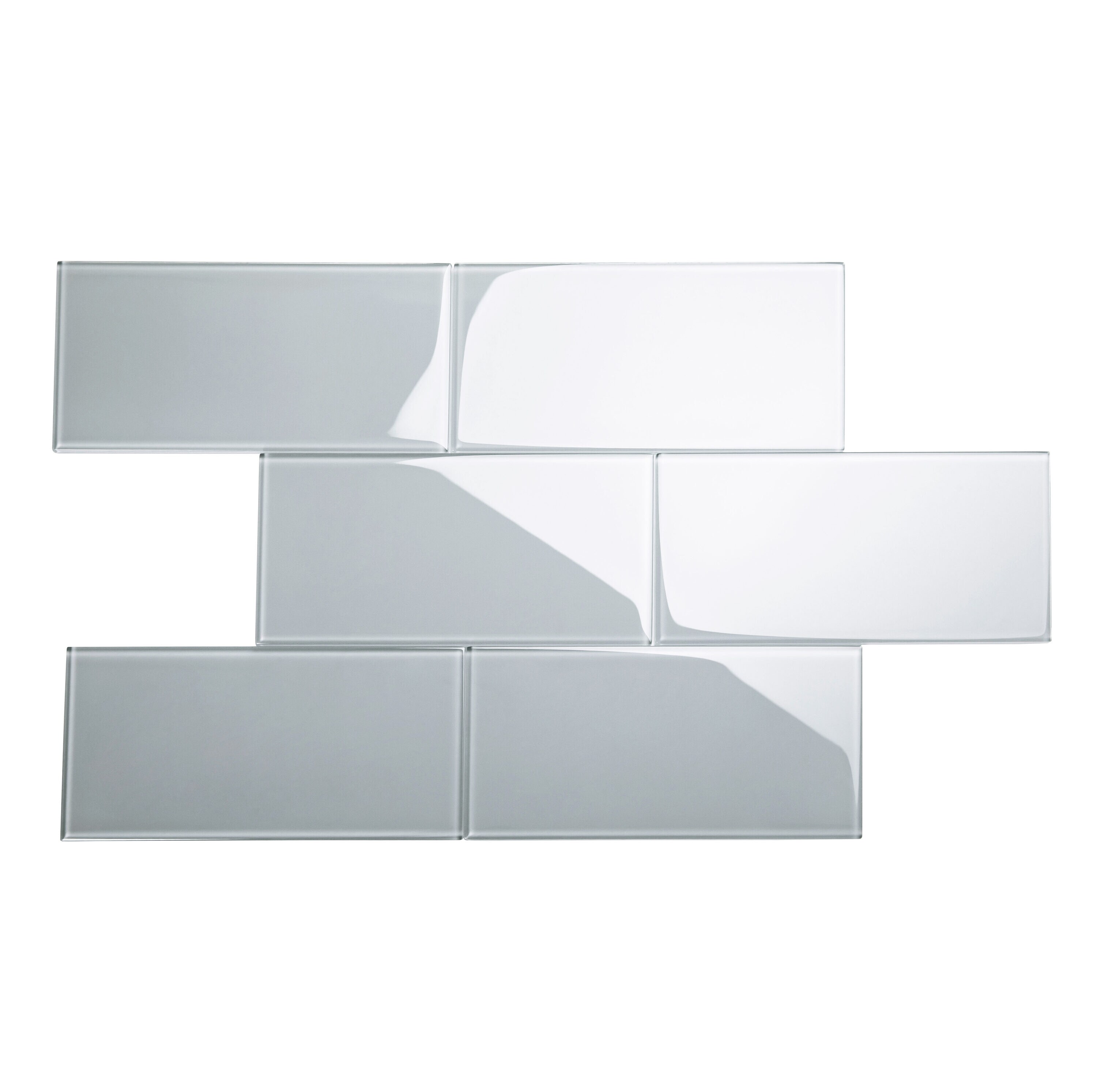 Giorbello G6128 Classic Premium True gray 6-in x 12-in Glossy Glass Subway Standard Wall Tile ( 5-sq ft Carton )