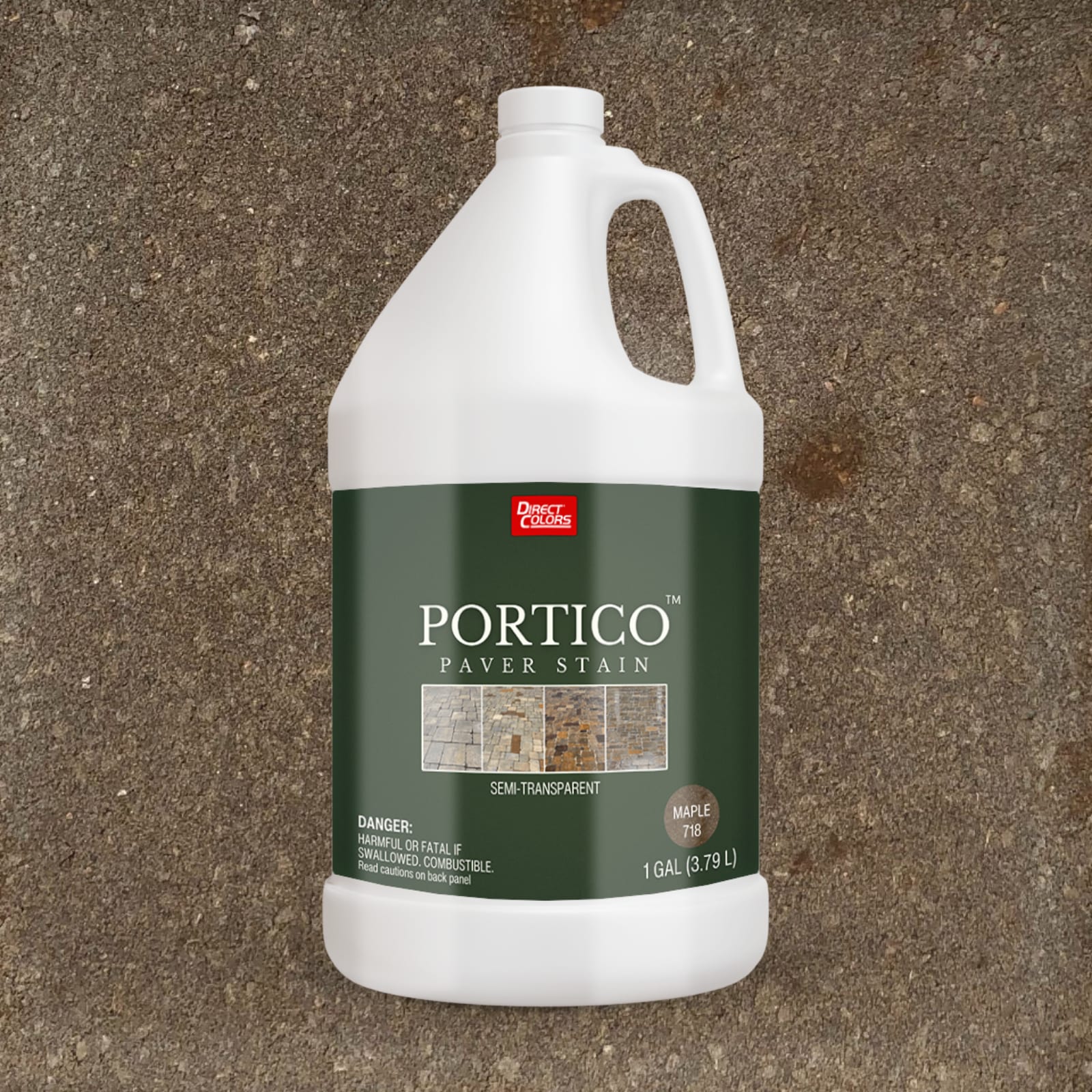 Direct Colors DC-POR-718-1GAL Portico Concrete Paver Stain Maple Solvent-based Ready-to-use Concrete stain ( 1-gallon )