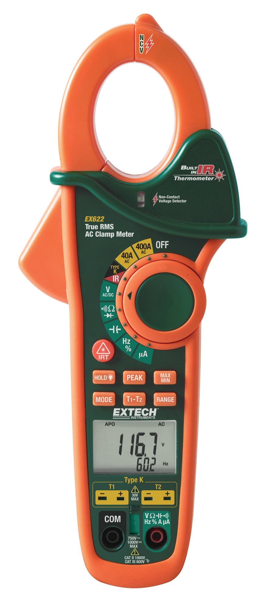 Extech EX622 Digital Clamp Meter Multimeter 600V-Volt