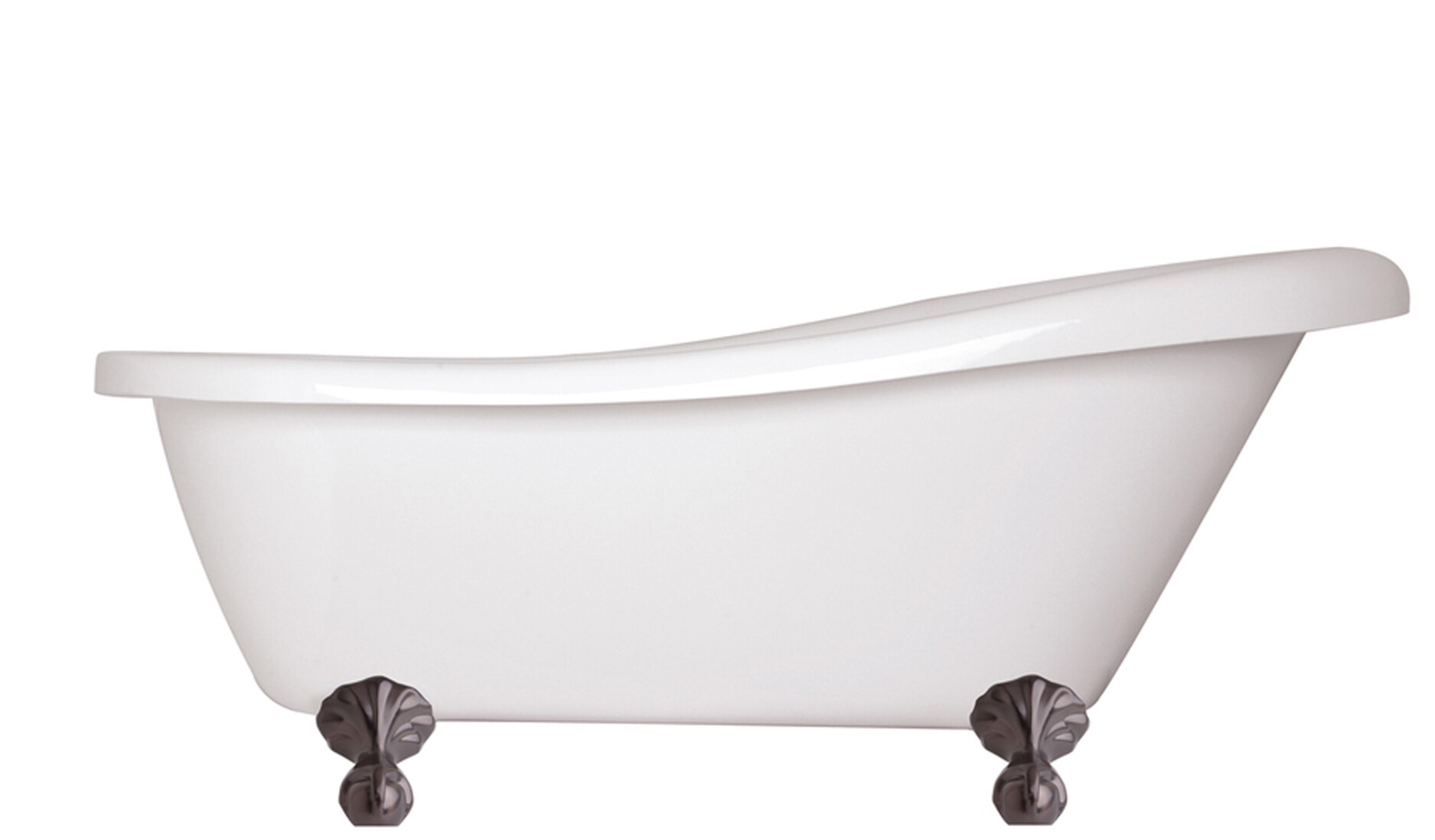 Giagni LN-ORB Newton 30.7-in x 67-in White Acrylic Oval Clawfoot Bathtub with Drain (Reversible Drain)