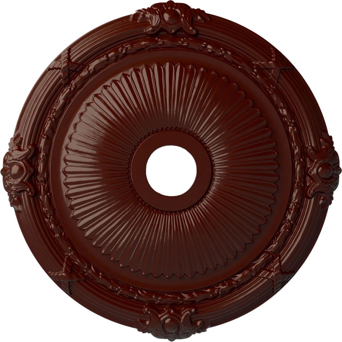Ekena Millwork CM27HEBMF Heaton 27.5-in W x 27.5-in L Painted Brushed Mahogany Polyurethane Whole Ceiling Medallion