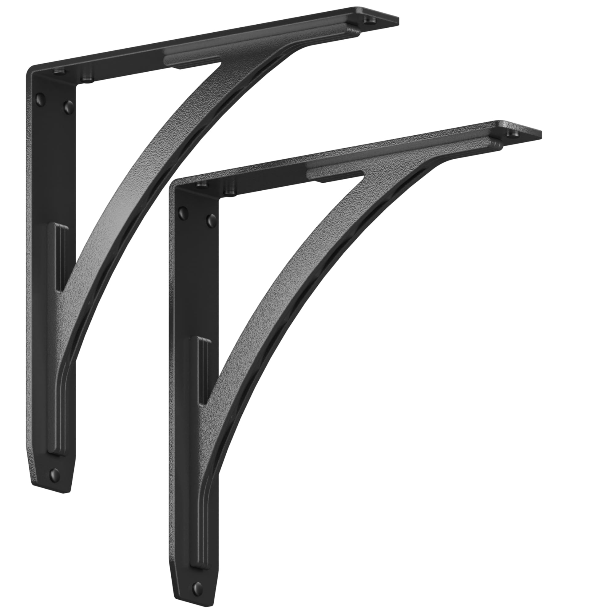 STARBY SB-SULLIVAN-12 12-in L x 2-in W x 12-in D Heavy Duty Black Shelf Bracket (2-Pack)