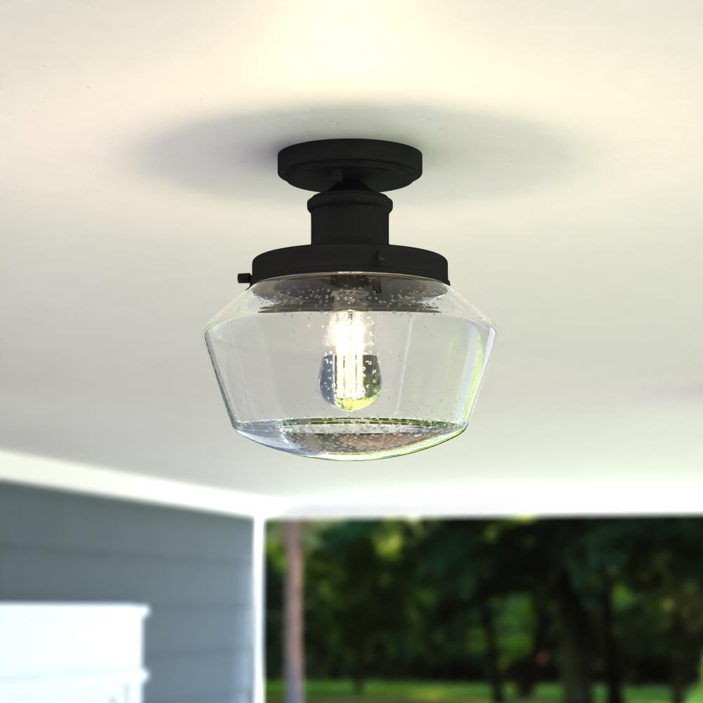 Cascadia T0546 Collins 1 -Light 10-in Matte Black Indoor/Outdoor Semi Flush Mount Light