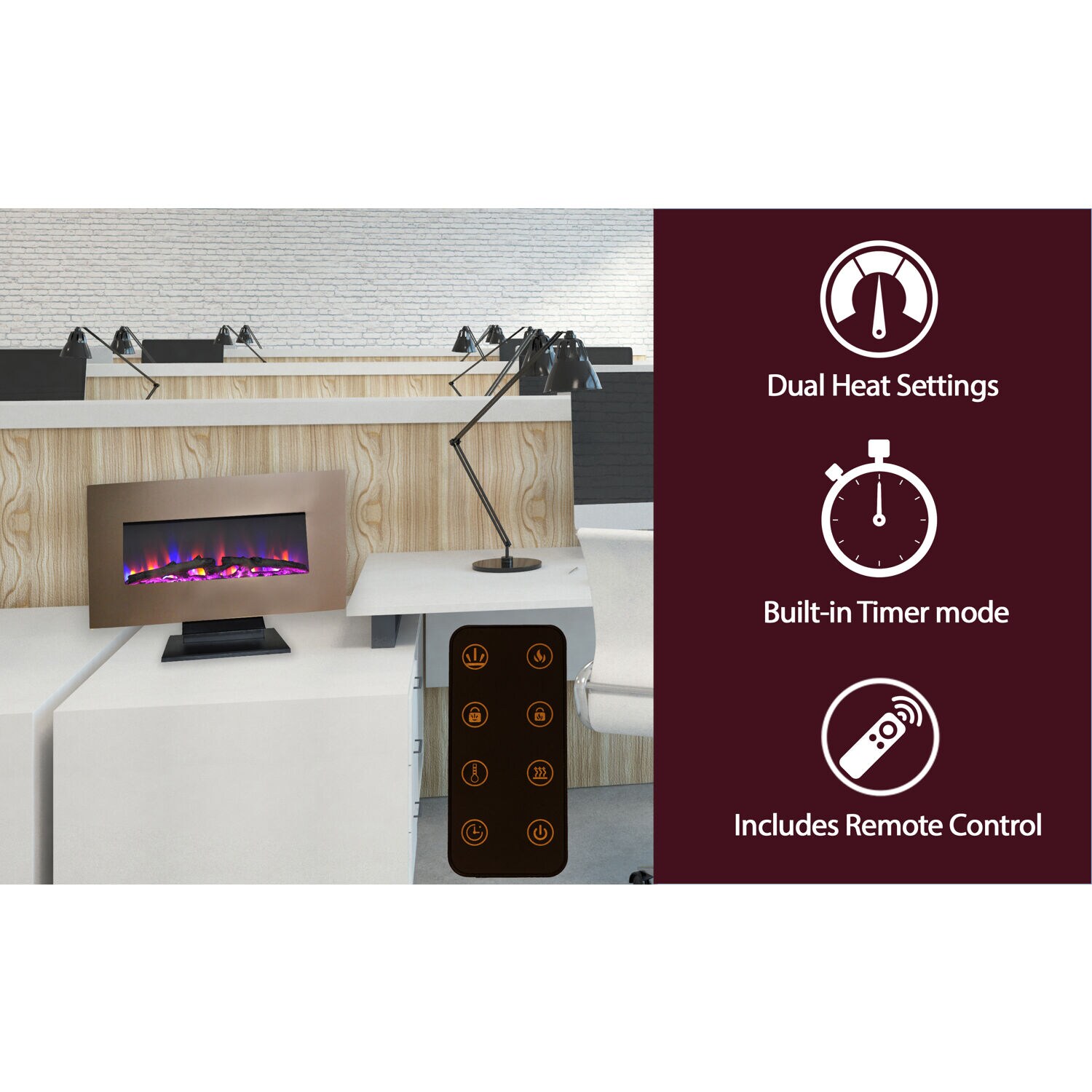 Cambridge CAM36WMEF-2BR Electric-Fireplaces - View #2