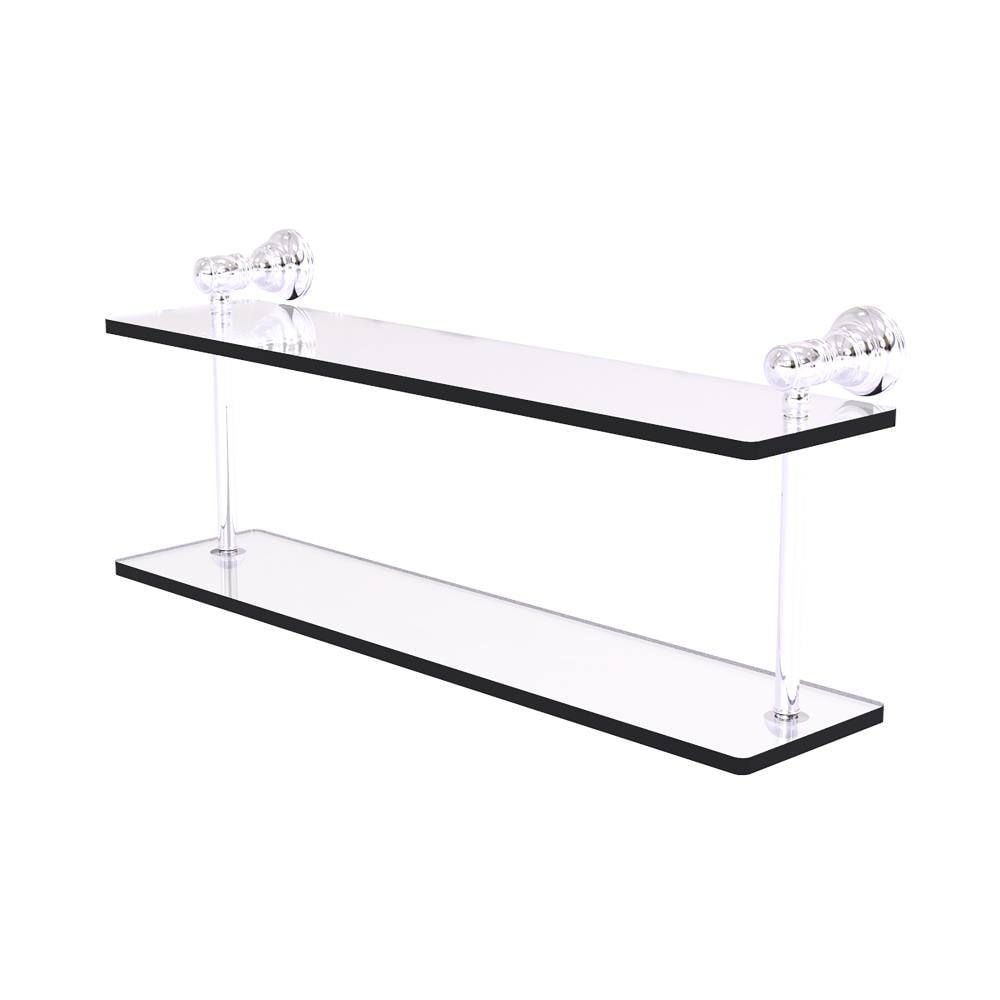 Allied Brass CL-2-22-PC Carolina Polished Chrome 2 -Tier Wall mount Bathroom Shelf ( 22-in x 9.2-in x 5-in )