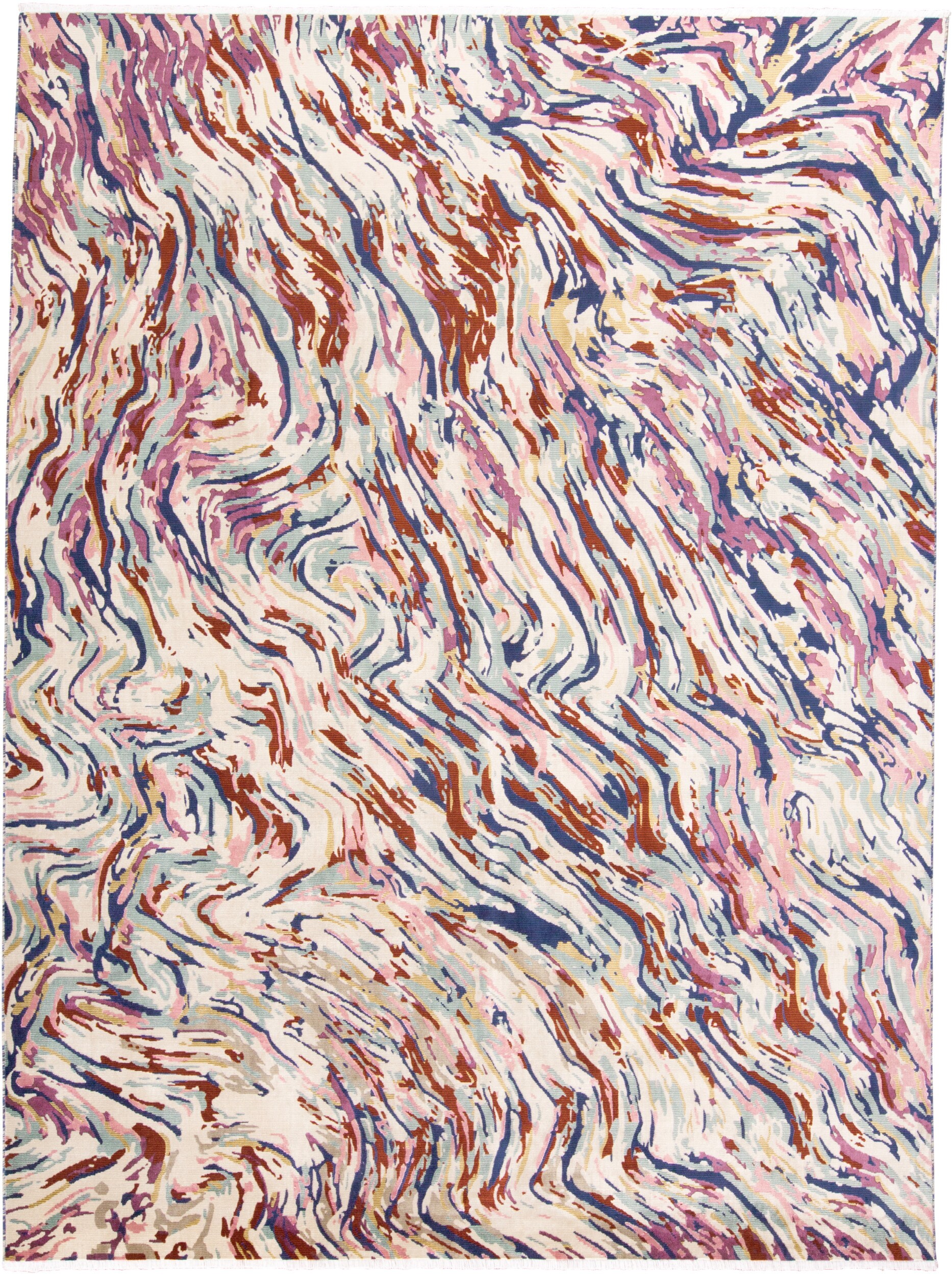 Room Envy 865R3884PRM000F75 8 x 10 (ft) Loomed Rayon Blue/Purple/Ivory Rectangular Indoor Abstract Area rug