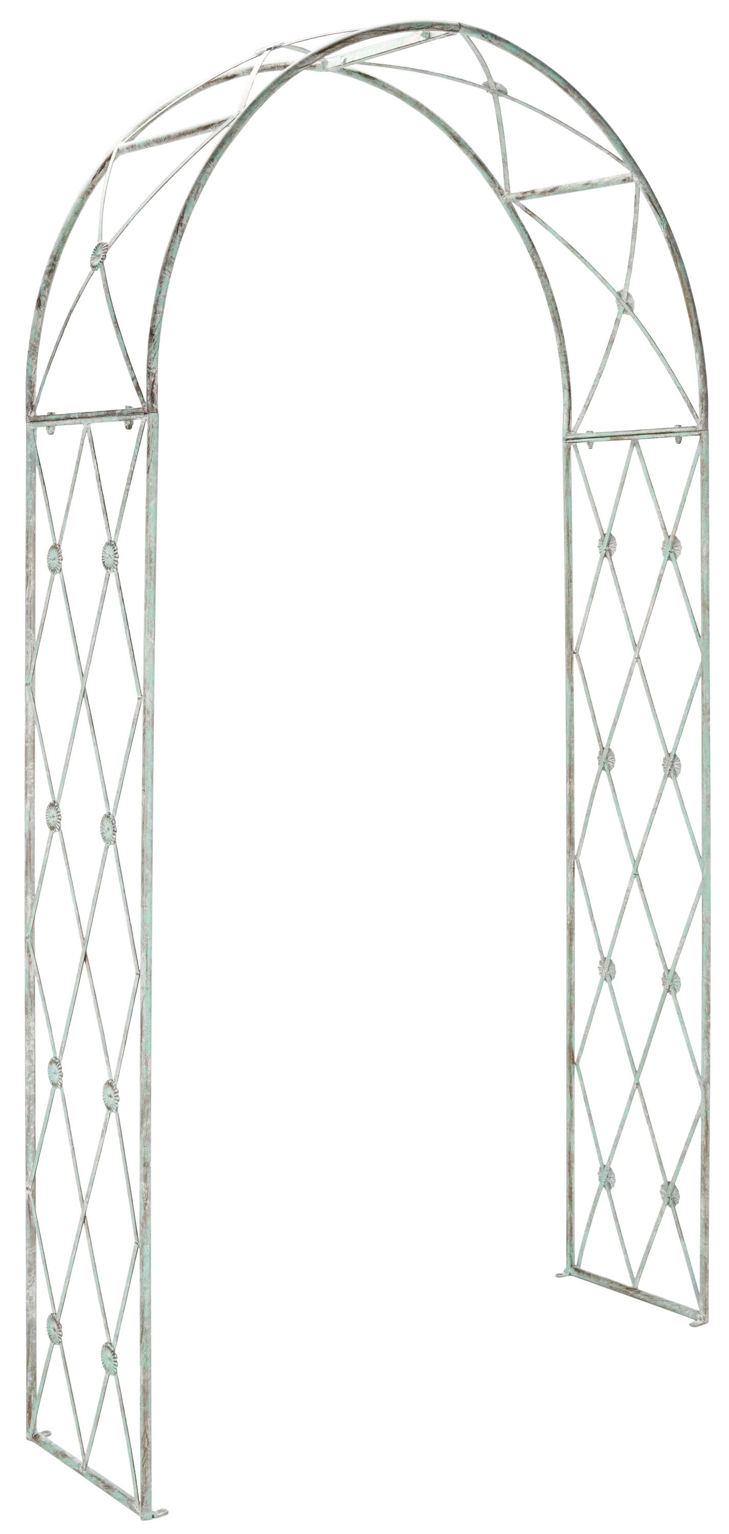 Safavieh PAT5035D Atticus 4.52-ft W x 8.2-ft H Arched Antique Green Wrought iron Garden Arbor
