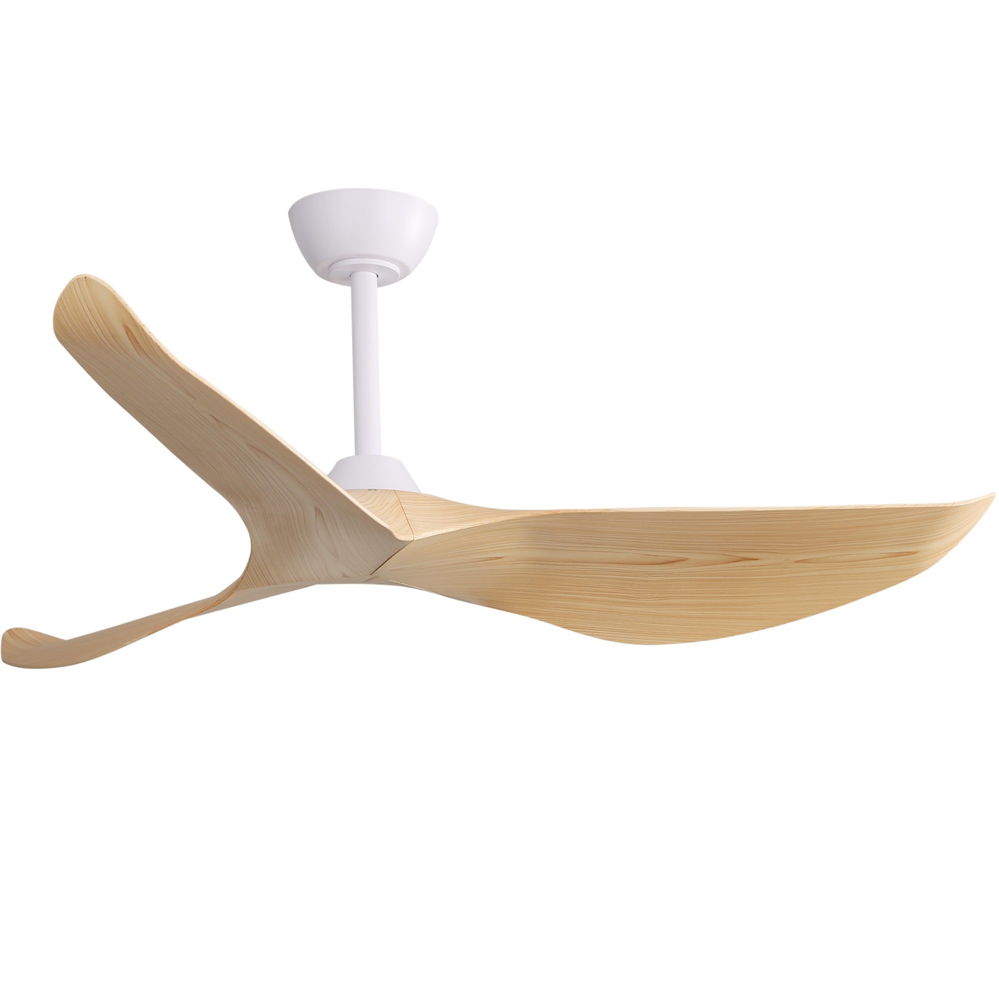 ToolCat BZ-3-58-SN 52-in Integrated LED Outdoor White with Brown Blades Ceiling Fan and Remote ( 3 -Blade )