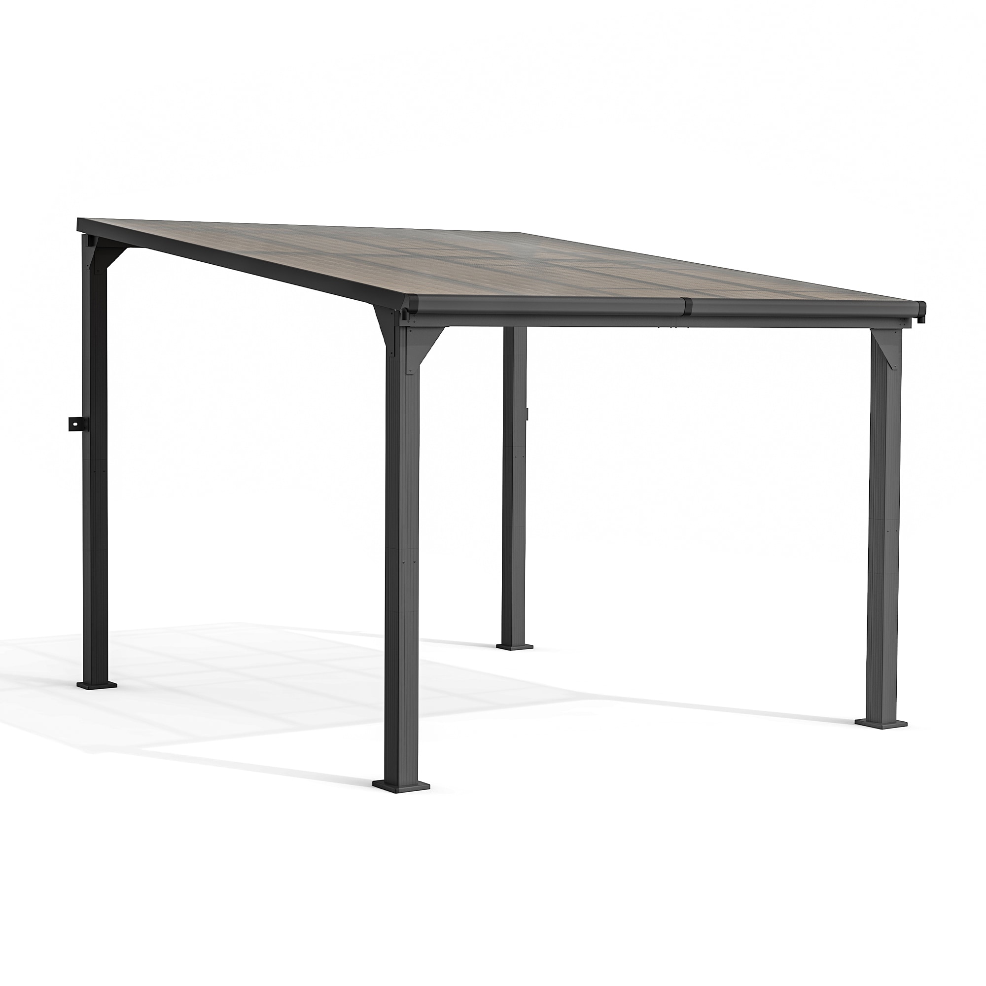 PamaPic ZP-XD-H-1010-WL1 Aluminum Fromed with Wall-Mount Gazebo Pergola 10-ft W x 10-ft L x 8-ft H Black Metal Freestanding Pergola