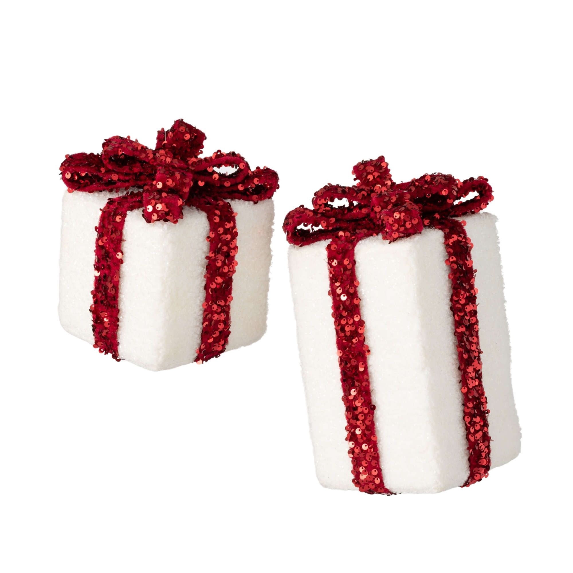 Sullivans OR10968 2 -Pack Red Gift Standard Indoor Ornament set Shatterproof