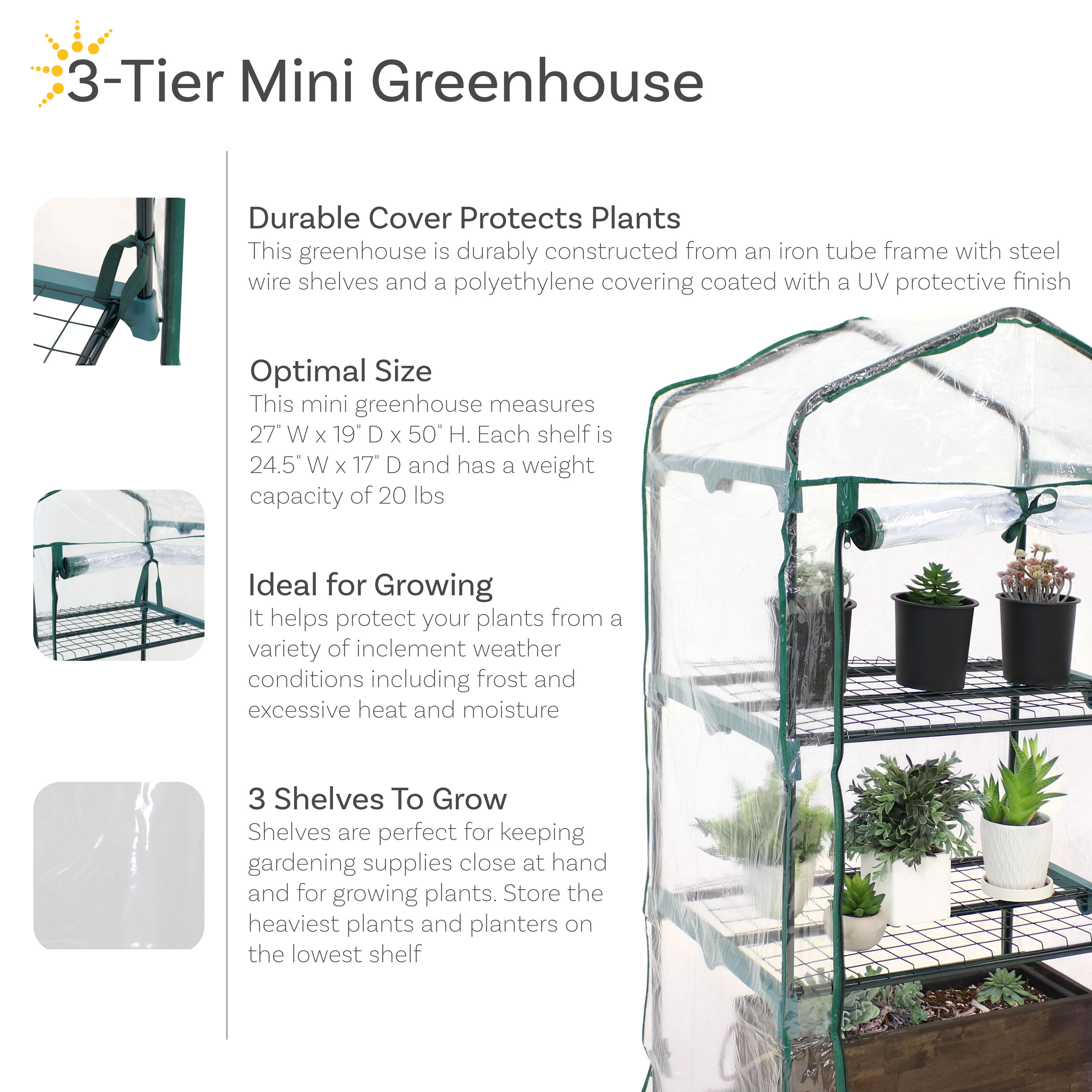 Sunnydaze Decor HGH-918 greenhouses - View #3